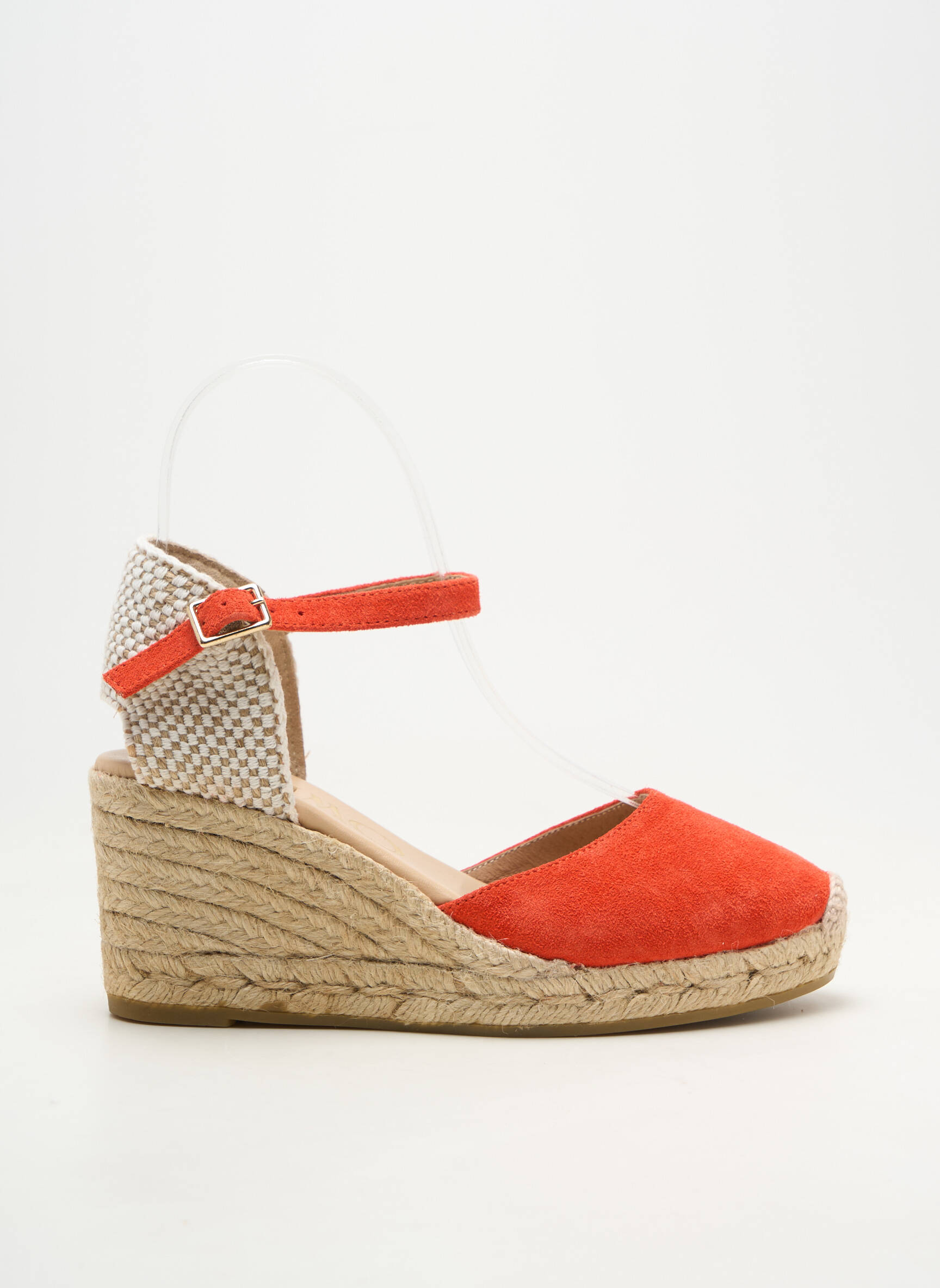 Espadrile vârf rotund toc de 7 la 9 cm roșu GAIMO femeie