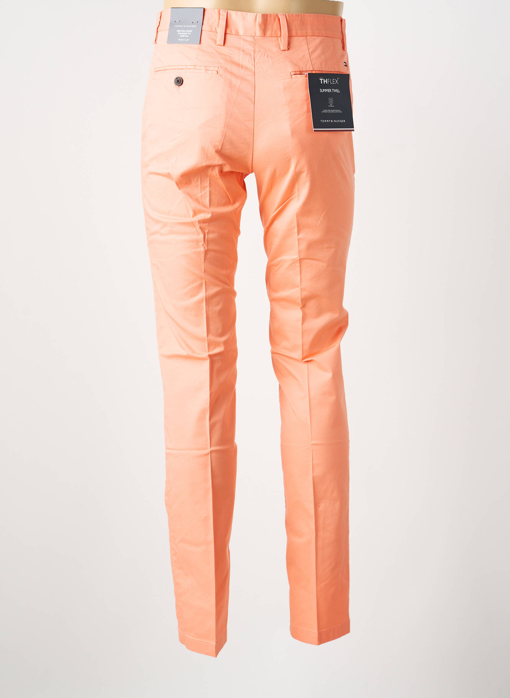Pantalon chino închidere cu fermoar sub clapetă cu cârlig mărime normală portocalie TOMMY HILFIGER bărbat