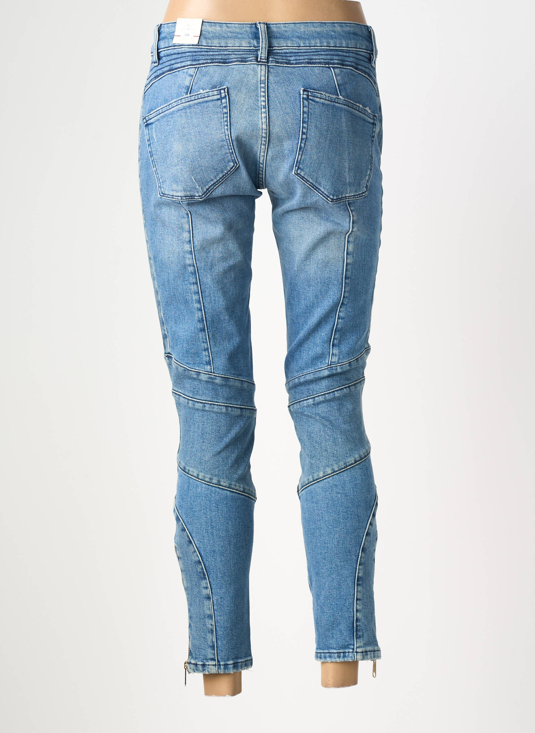 Blugi cu croială slim efect uzat decolorat albastru TOMMY HILFIGER X GIGI HADID femeie