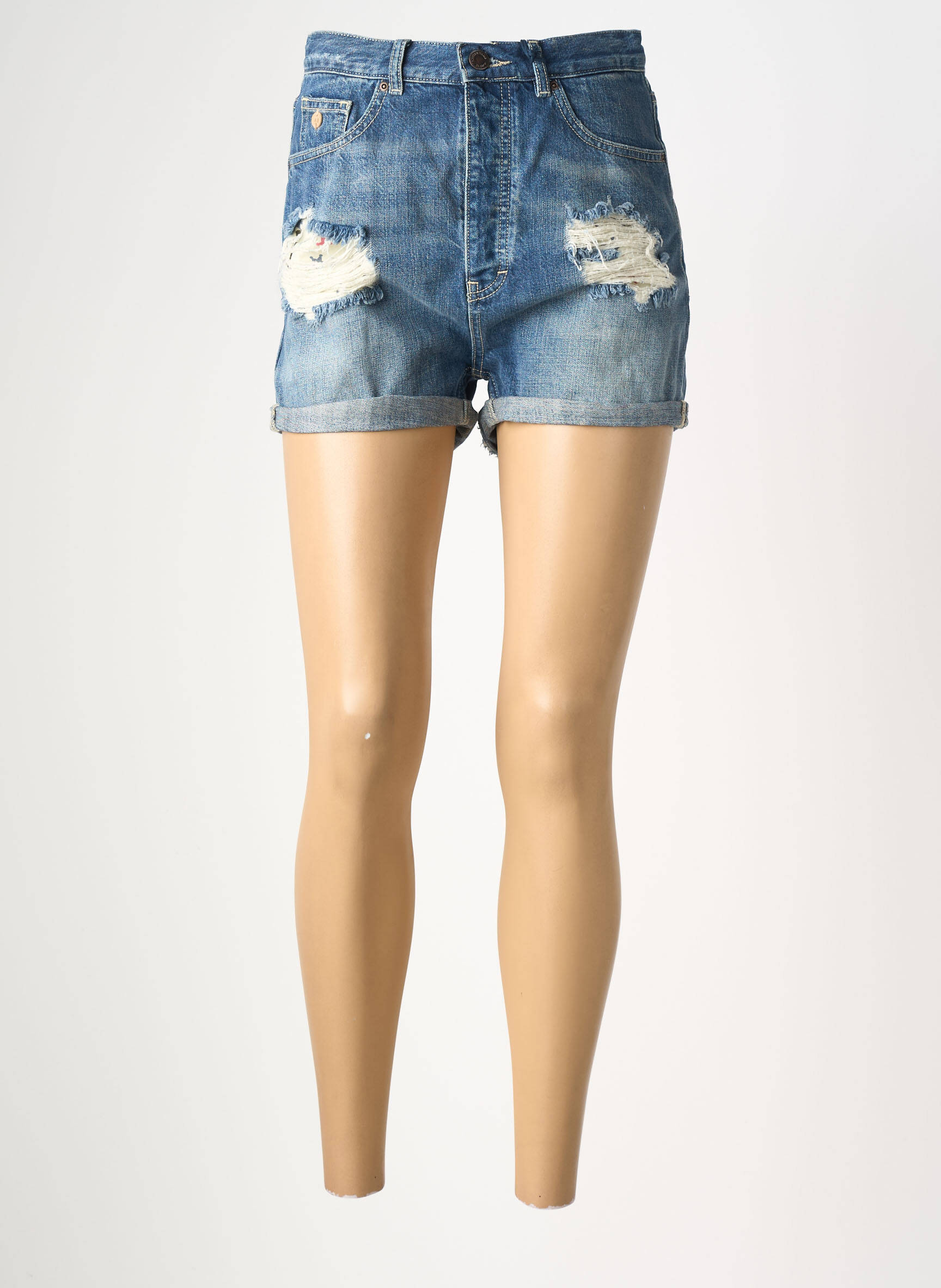 Șort țesătură denim talie înaltă albastru SCOTCH & SODA femeie