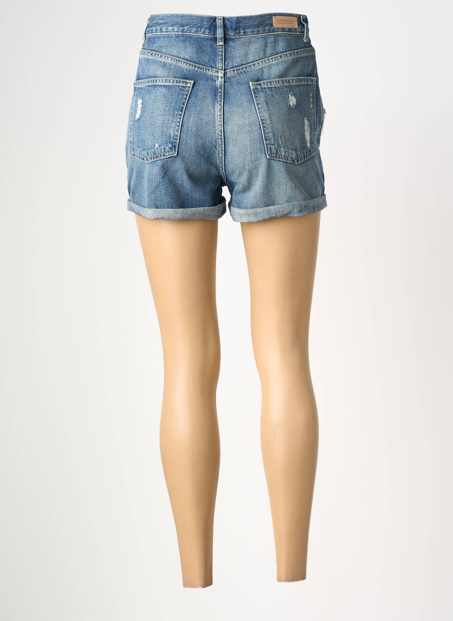 Șort țesătură denim talie înaltă albastru SCOTCH & SODA femeie