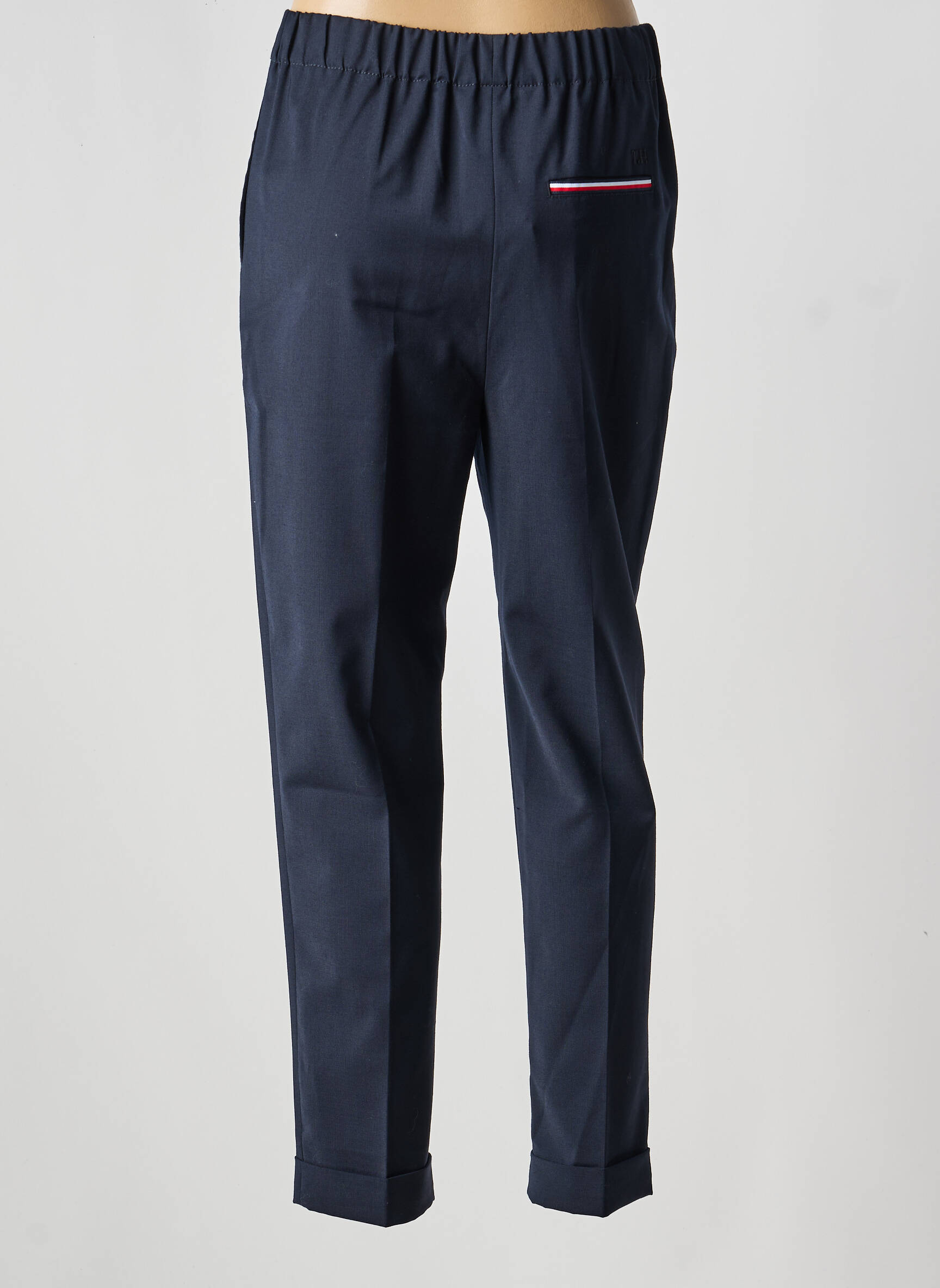 Pantalon slim talie elastică mărime normală albastru TOMMY HILFIGER femeie