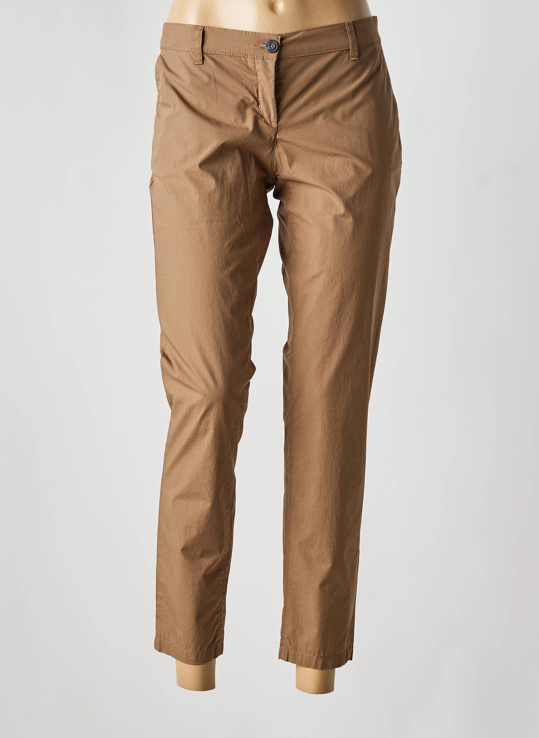Pantalon chino închidere cu fermoar sub clapetă cu nasturi mărime normală maro TRUSSARDI JEANS femeie