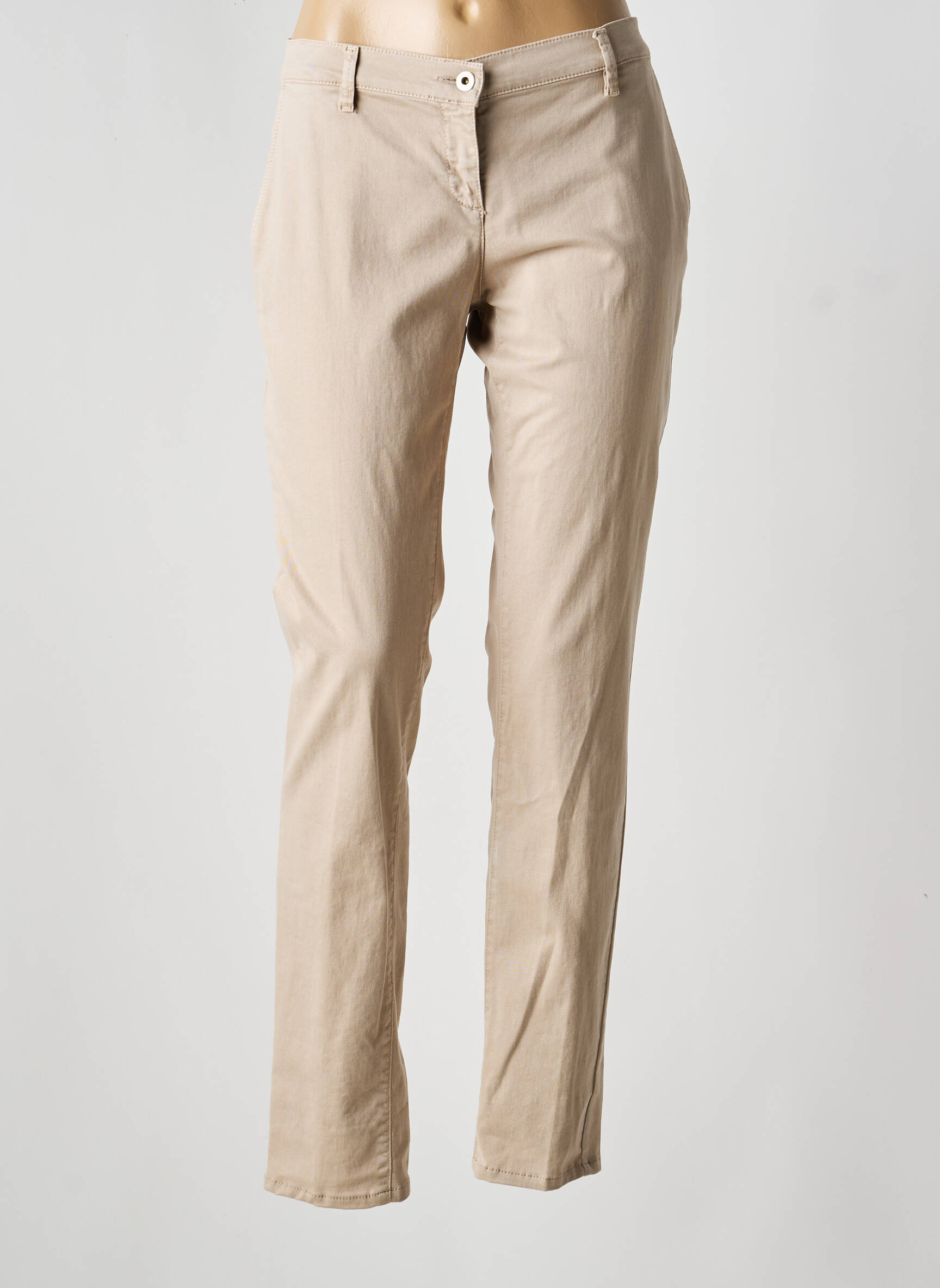 Pantalon chino țesătură poplin mărime normală bej TRUSSARDI JEANS femeie