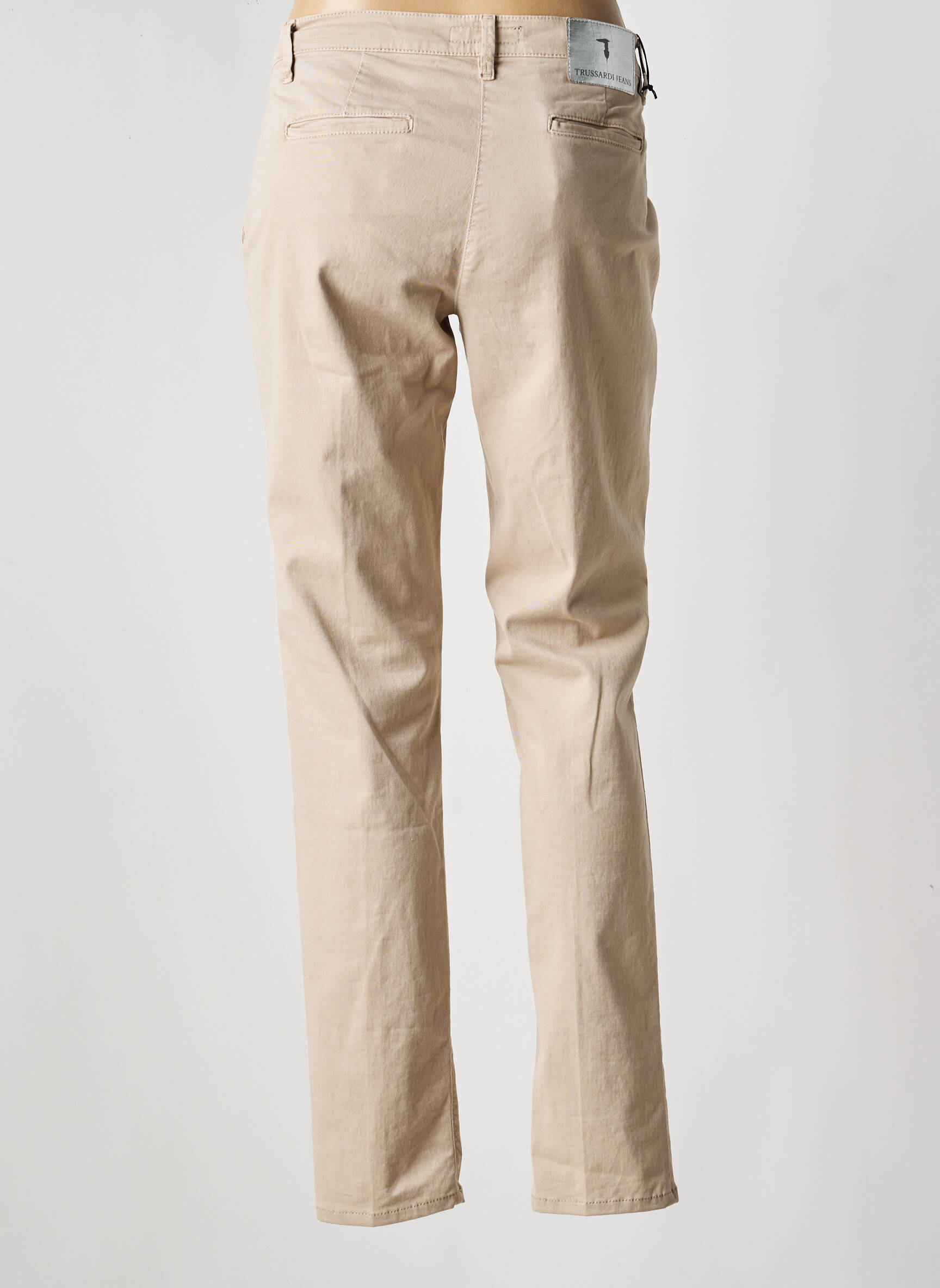 Pantalon chino țesătură poplin mărime normală bej TRUSSARDI JEANS femeie