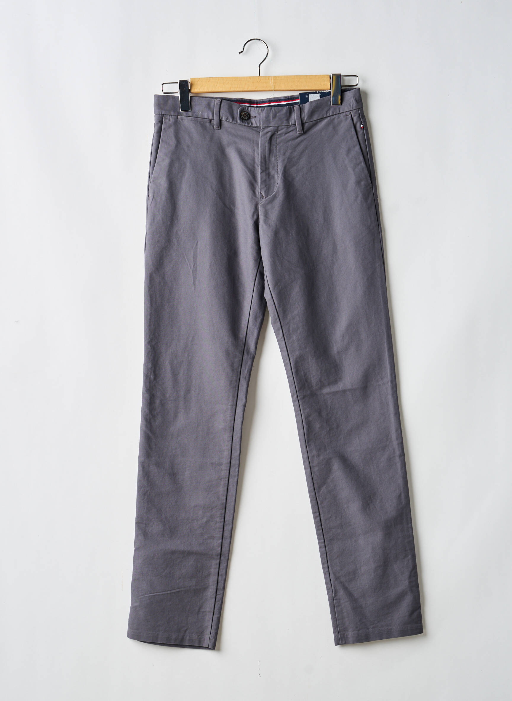 Pantalon chino închidere cu fermoar sub clapetă cu cârlig mărime normală gri TOMMY HILFIGER bărbat