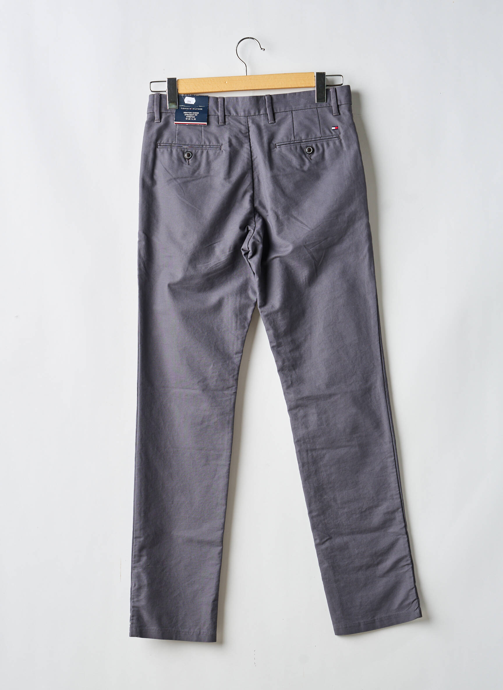 Pantalon chino închidere cu fermoar sub clapetă cu cârlig mărime normală gri TOMMY HILFIGER bărbat