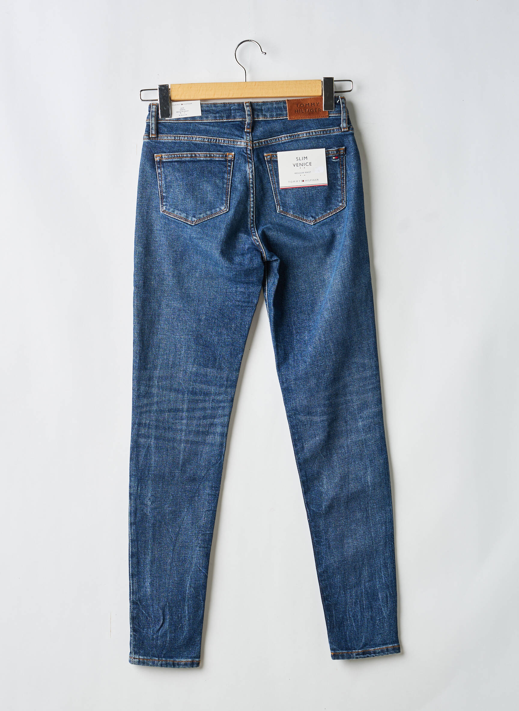 Blugi cu croială slim broderie cu nituri mărime normală albastru TOMMY HILFIGER femeie