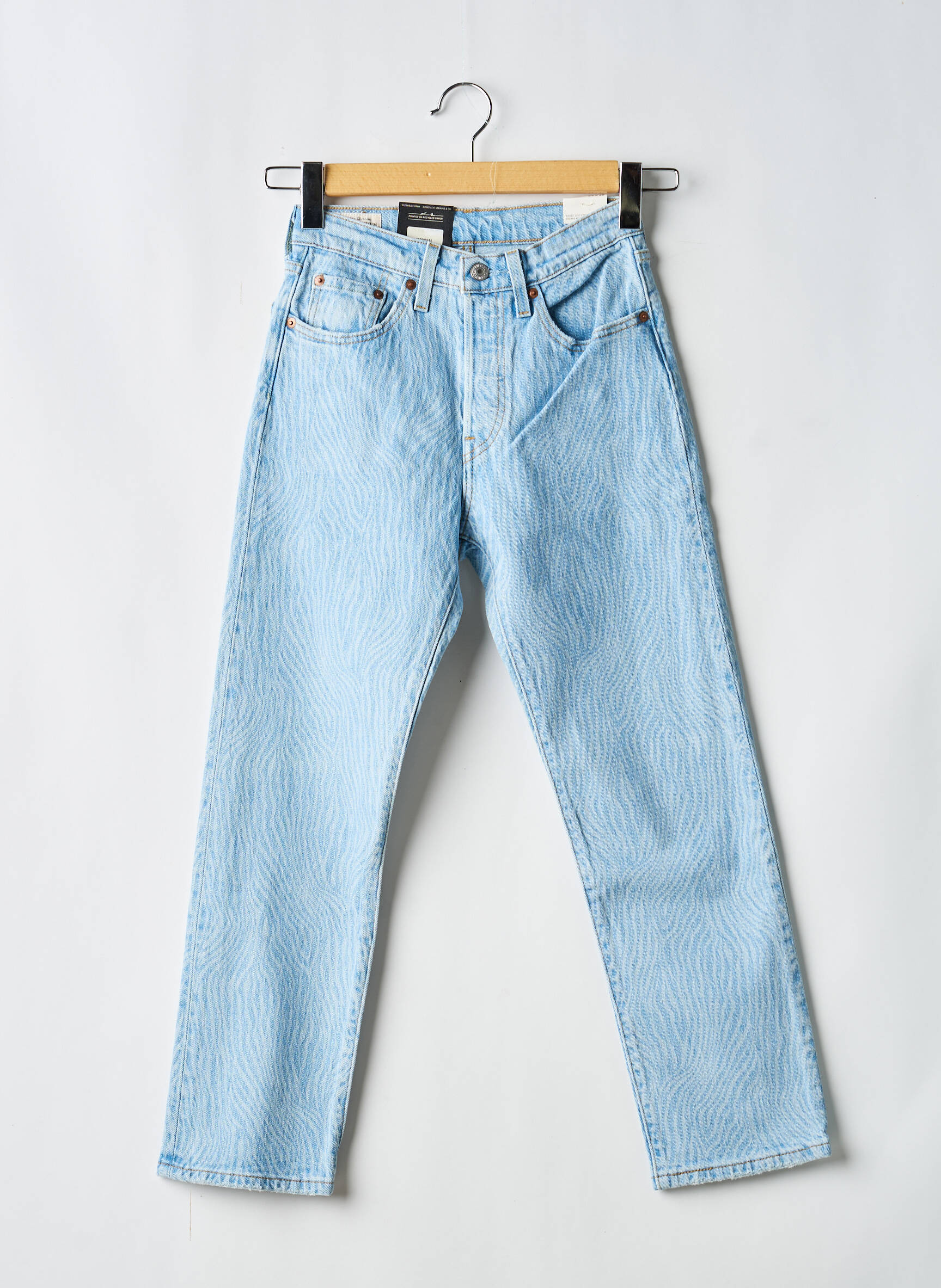 Blugi cu croială dreaptă broderie cu nituri talie înaltă albastru LEVI'S femeie