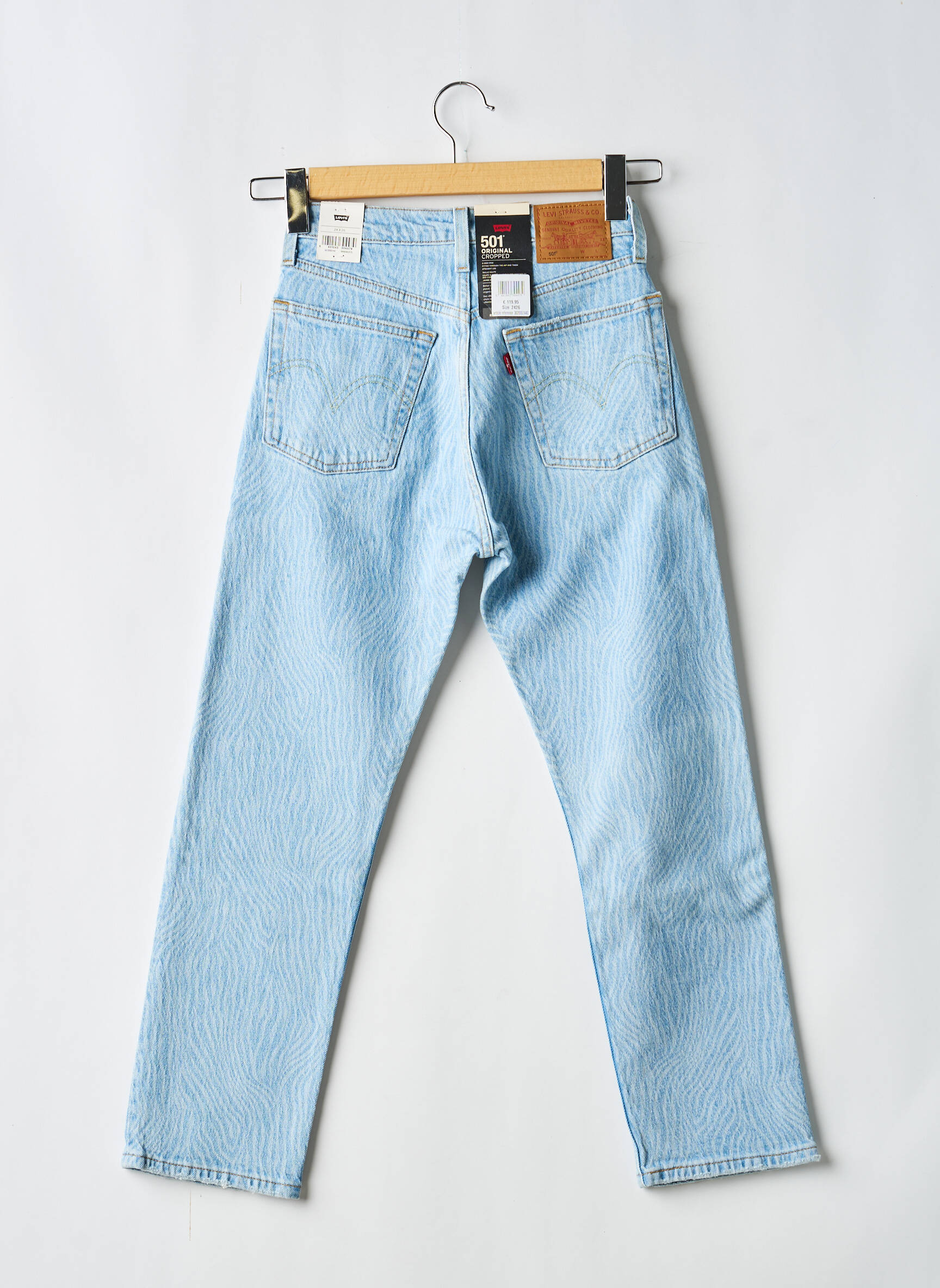 Blugi cu croială dreaptă broderie cu nituri talie înaltă albastru LEVI'S femeie