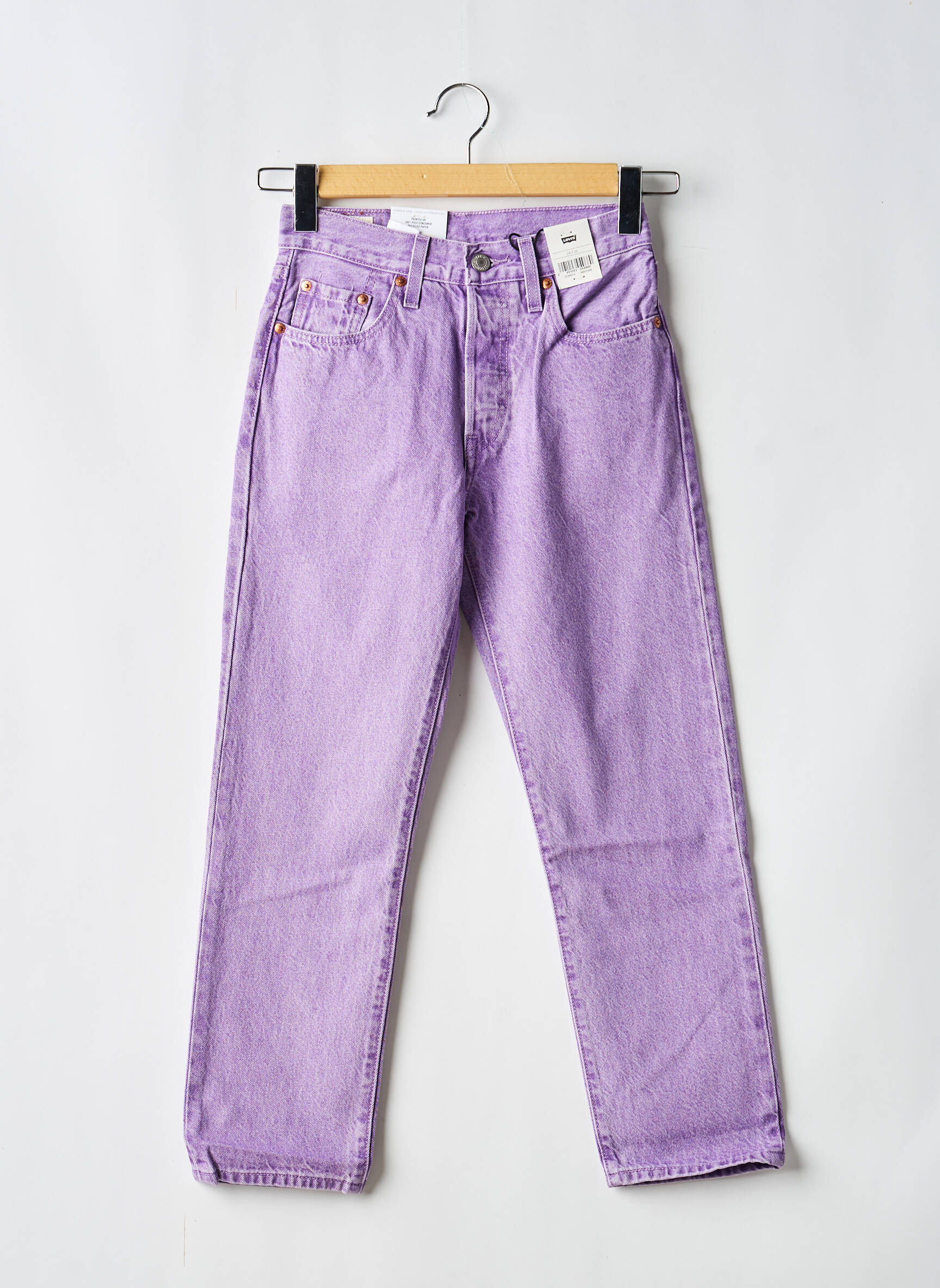 Blugi cu croială dreaptă broderie cu nituri talie înaltă violet LEVI'S femeie