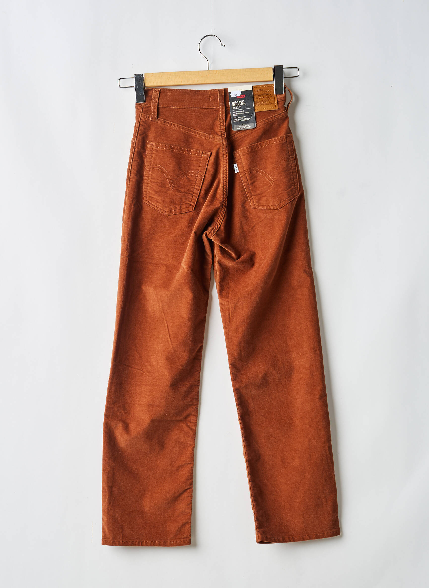 Pantalon drept elasticitate talie înaltă maro LEVI'S femeie