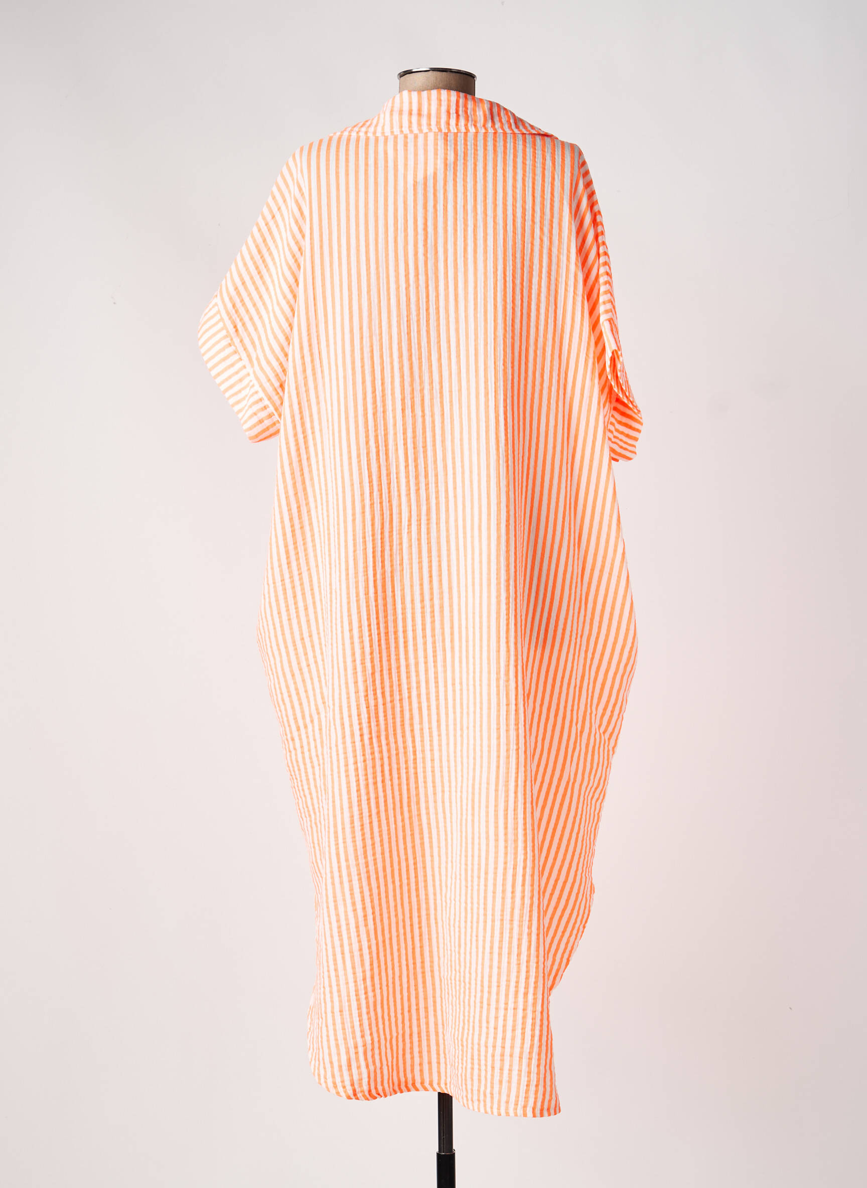 Rochie lungă mâneci scurte mâneci scurte portocalie ESTEE BROWN femeie