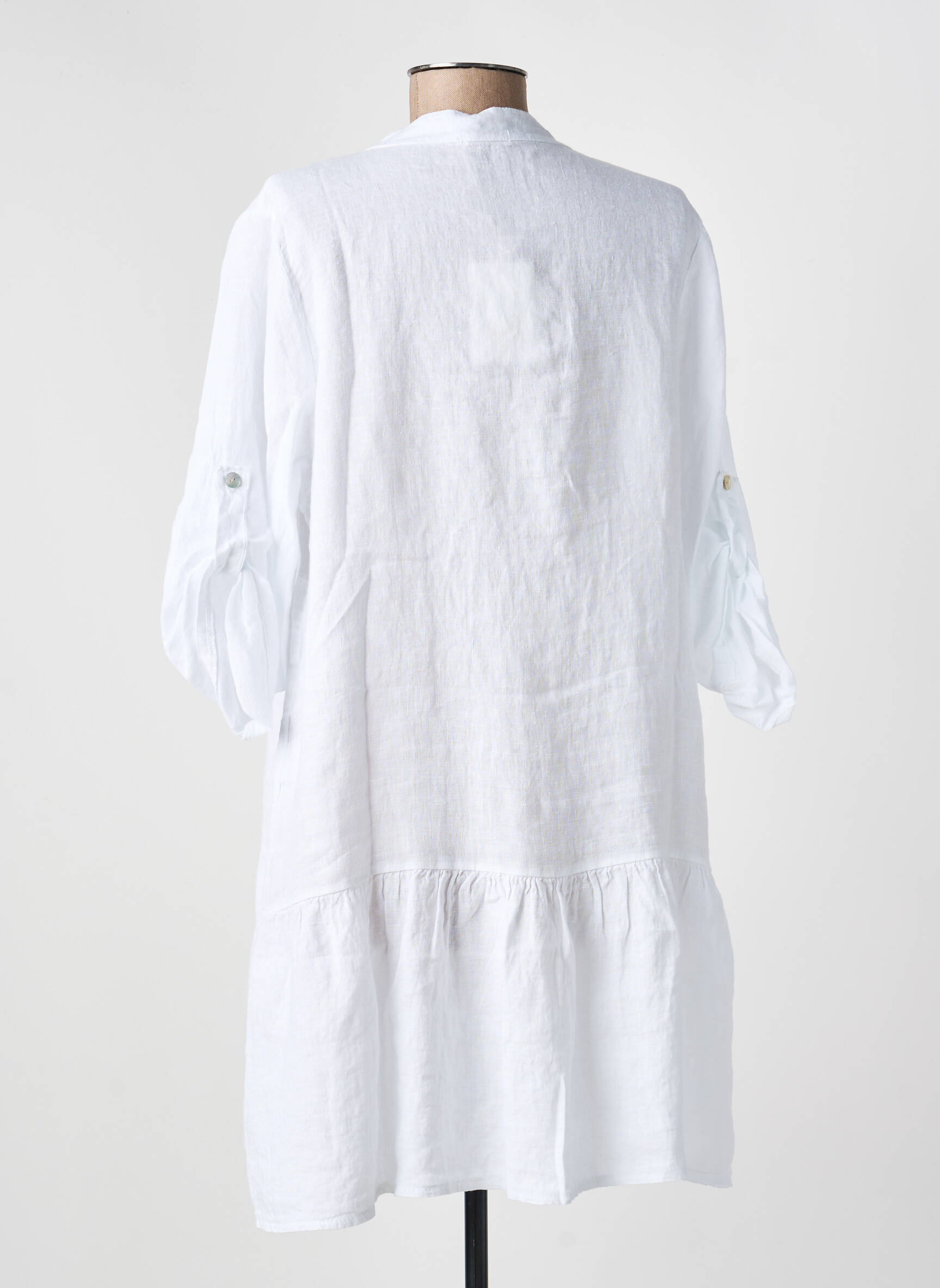Rochie scurtă mâneci 3/4 mâneci 3/4 alb NAIS femeie