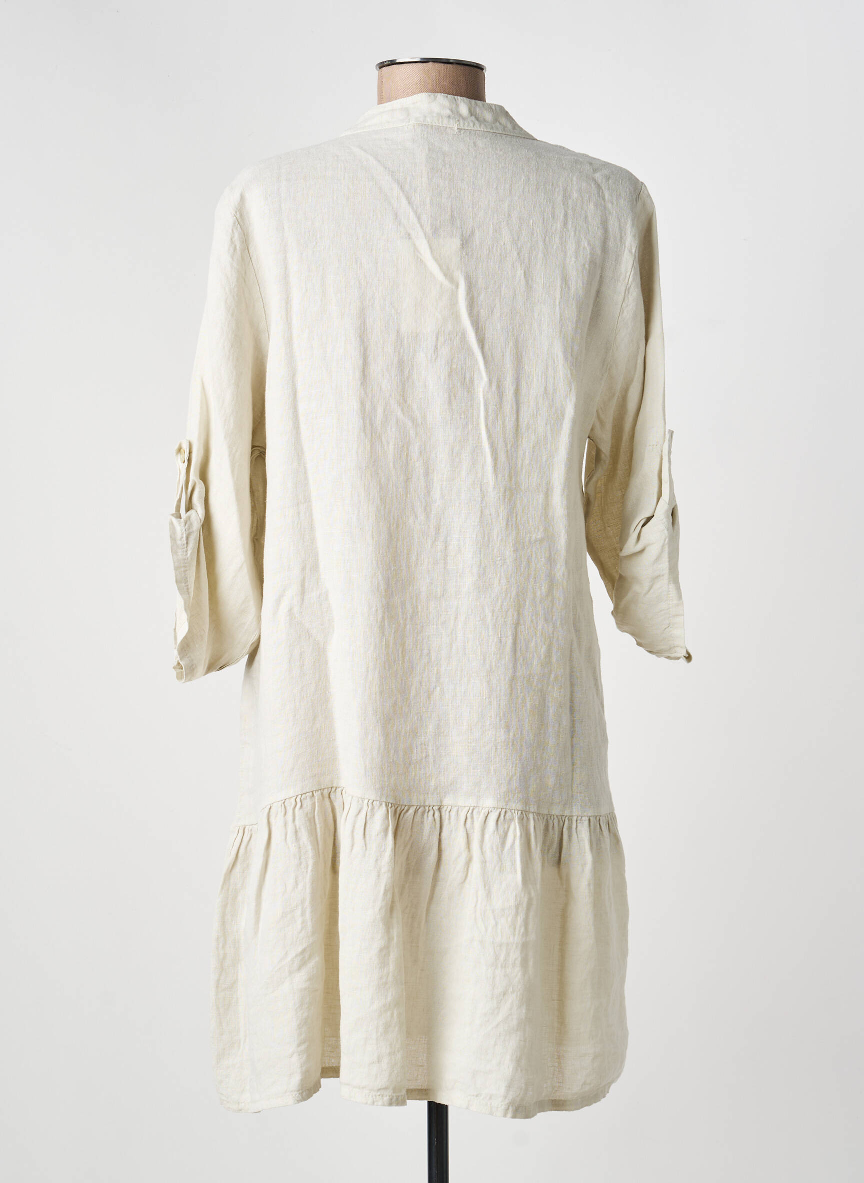 Rochie scurtă mâneci 3/4 mâneci 3/4 gri NAIS femeie
