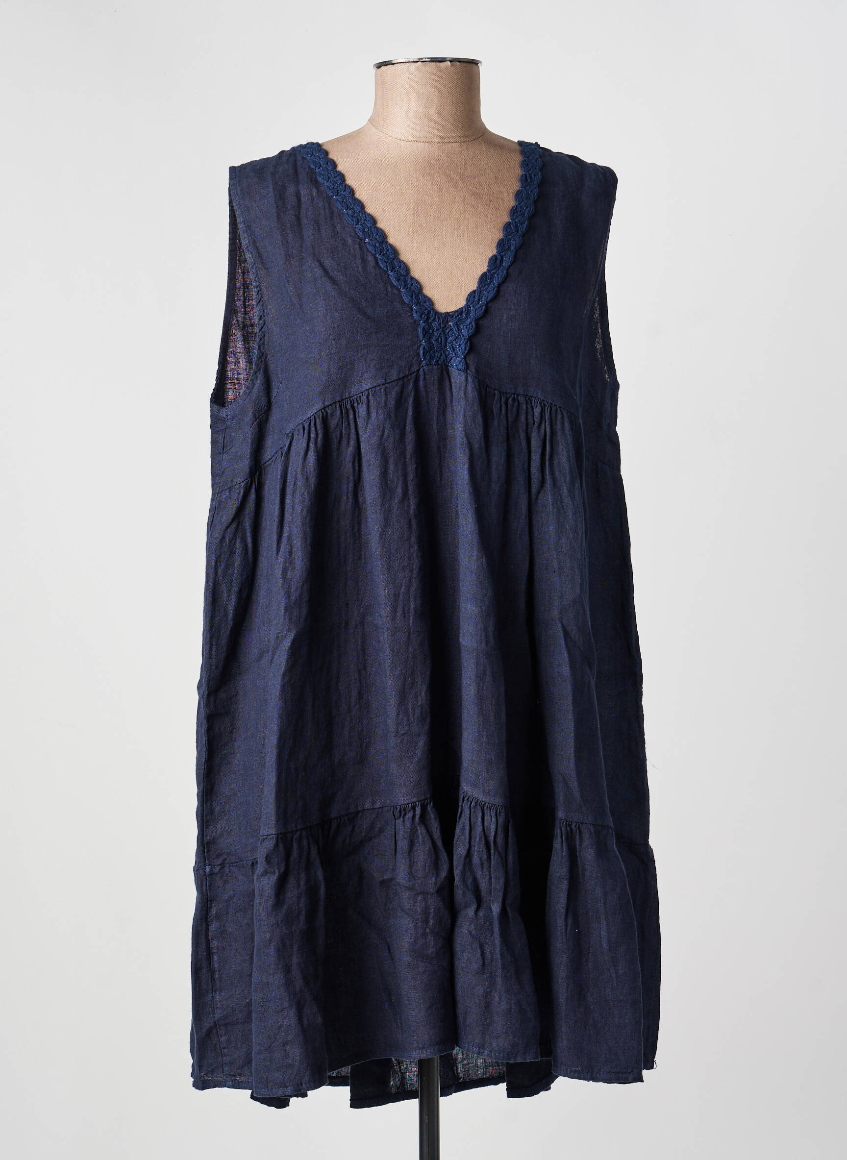 Rochie scurtă fără mâneci fără mâneci albastru NAIS femeie