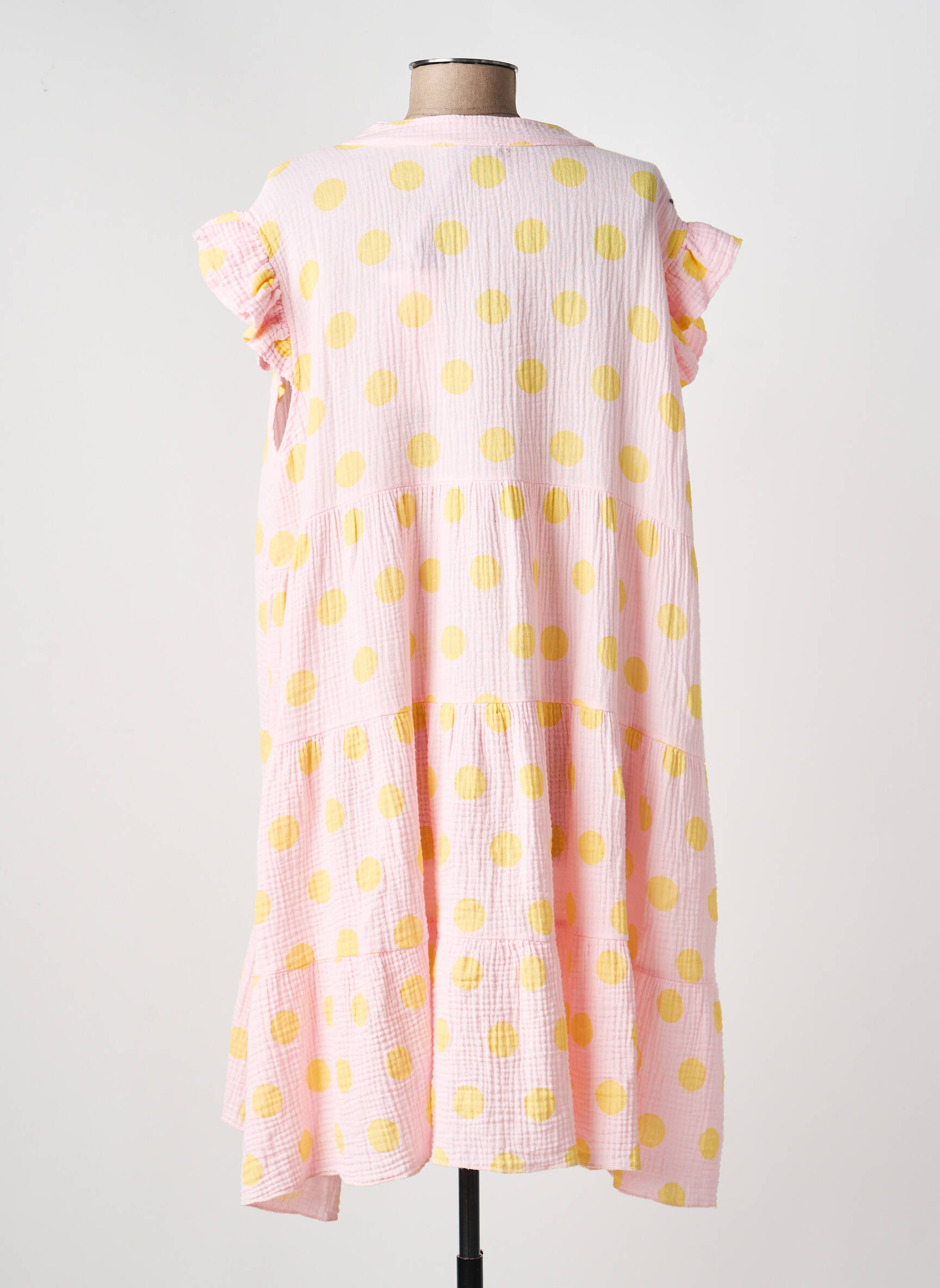 Rochie scurtă croială evazată mâneci scurte portocalie ROSAN & CO femeie