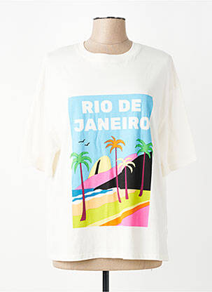Tricou imprimeu fantezie mâneci scurte bej MKT STUDIO femeie