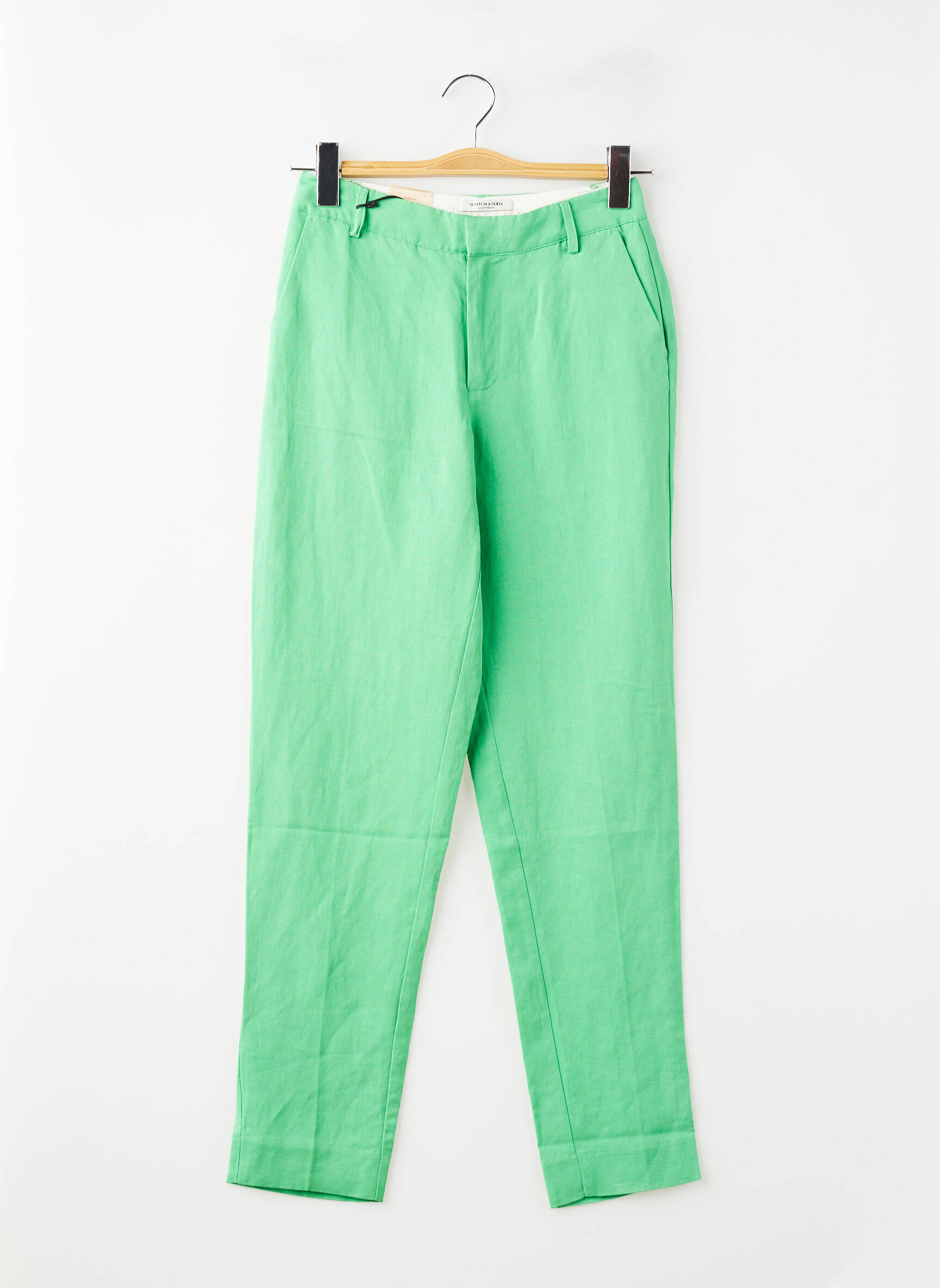 Pantalon chino închidere cu fermoar sub clapetă cu cârlig mărime normală verde SCOTCH & SODA femeie