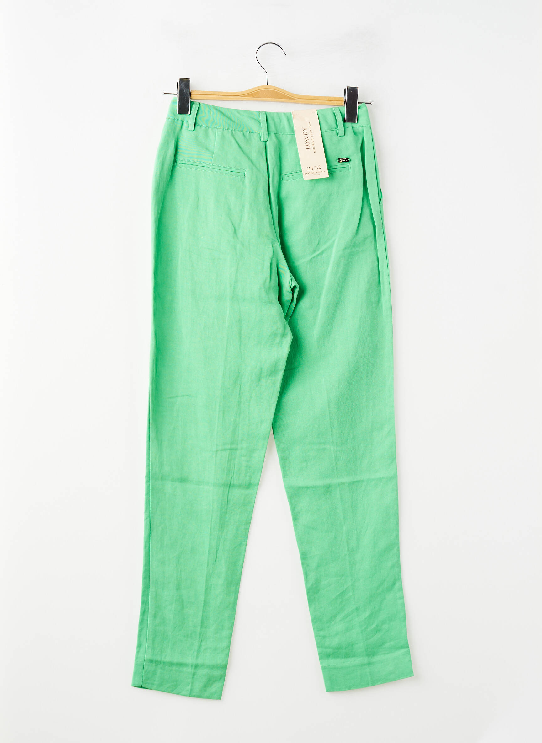 Pantalon chino închidere cu fermoar sub clapetă cu cârlig mărime normală verde SCOTCH & SODA femeie