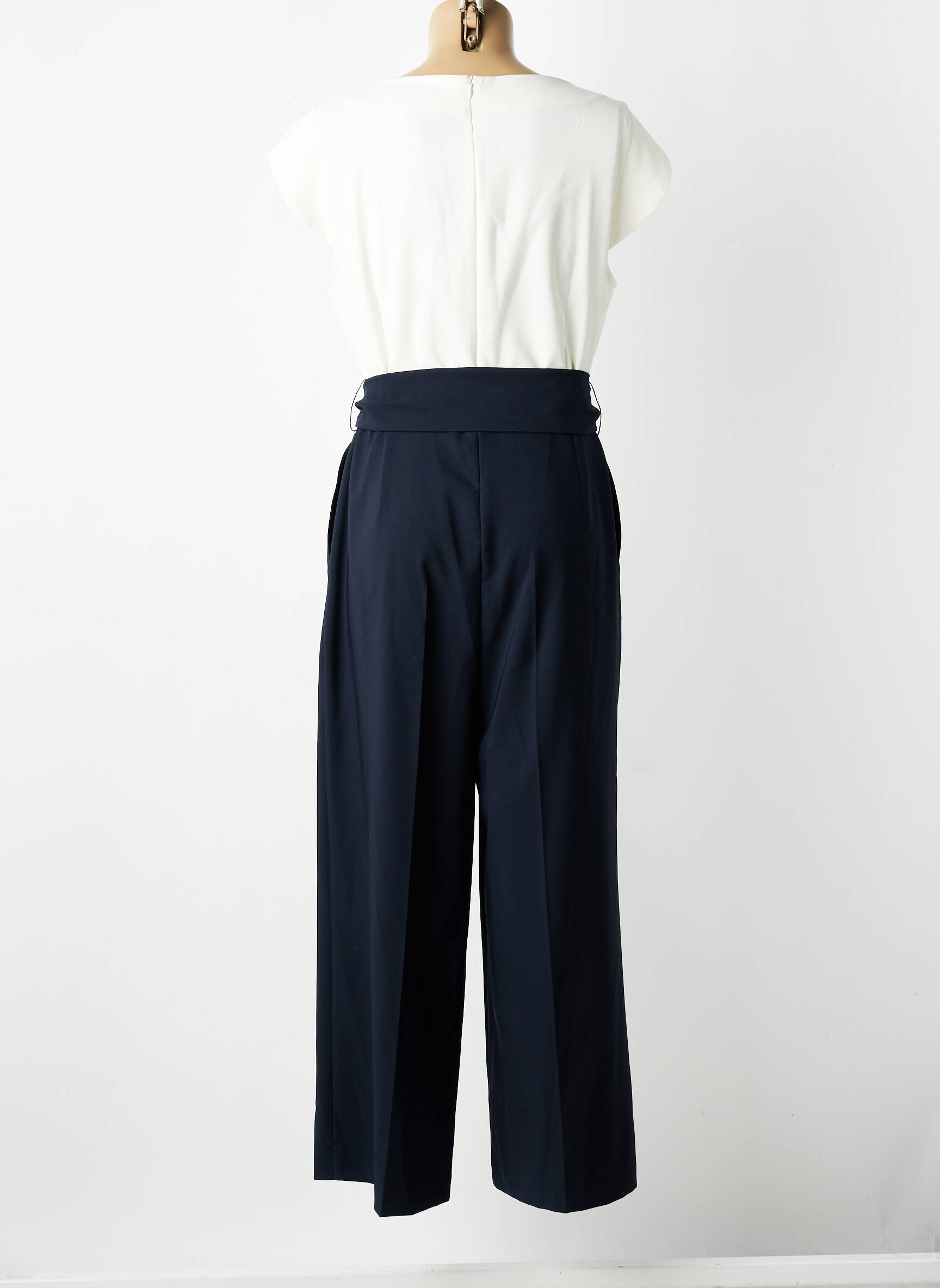 Salopetă-pantalon țesătură crep mâneci scurte bej BETTY BARCLAY femeie