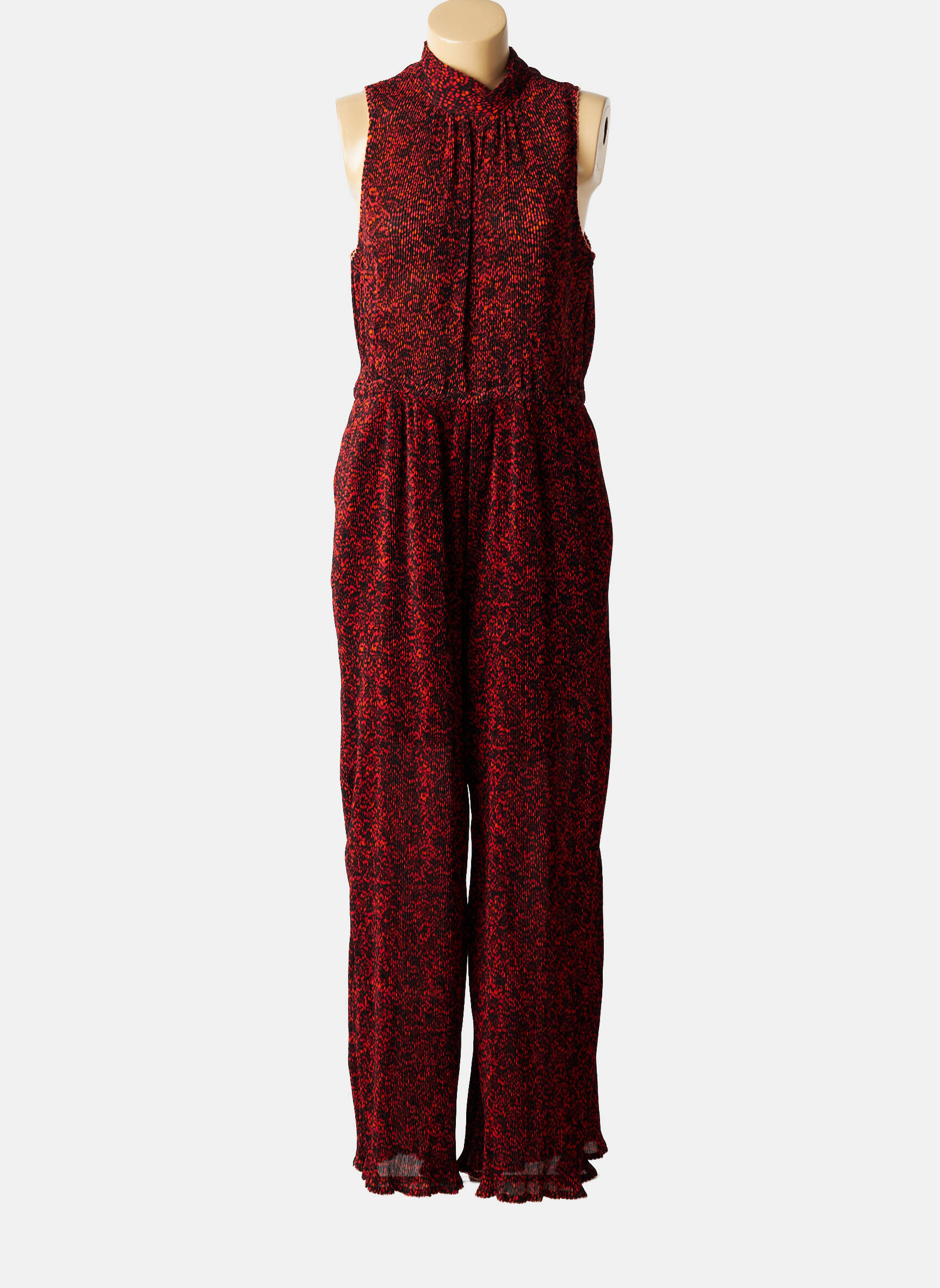 Salopetă-pantalon țesătură crep fără mâneci portocalie SCOTCH & SODA femeie
