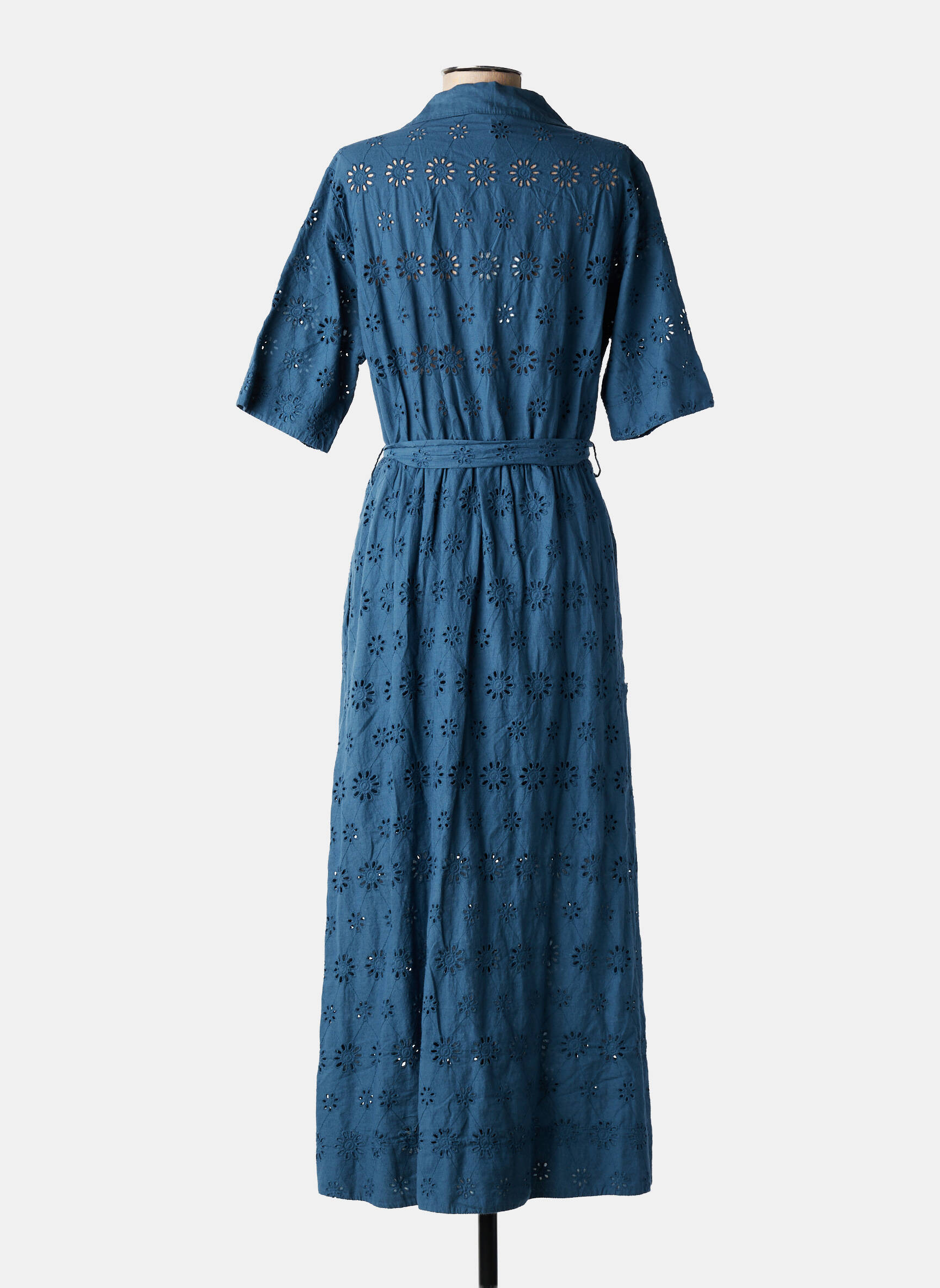 Rochie lungă mâneci scurte mâneci scurte albastru PAKO LITTO femeie
