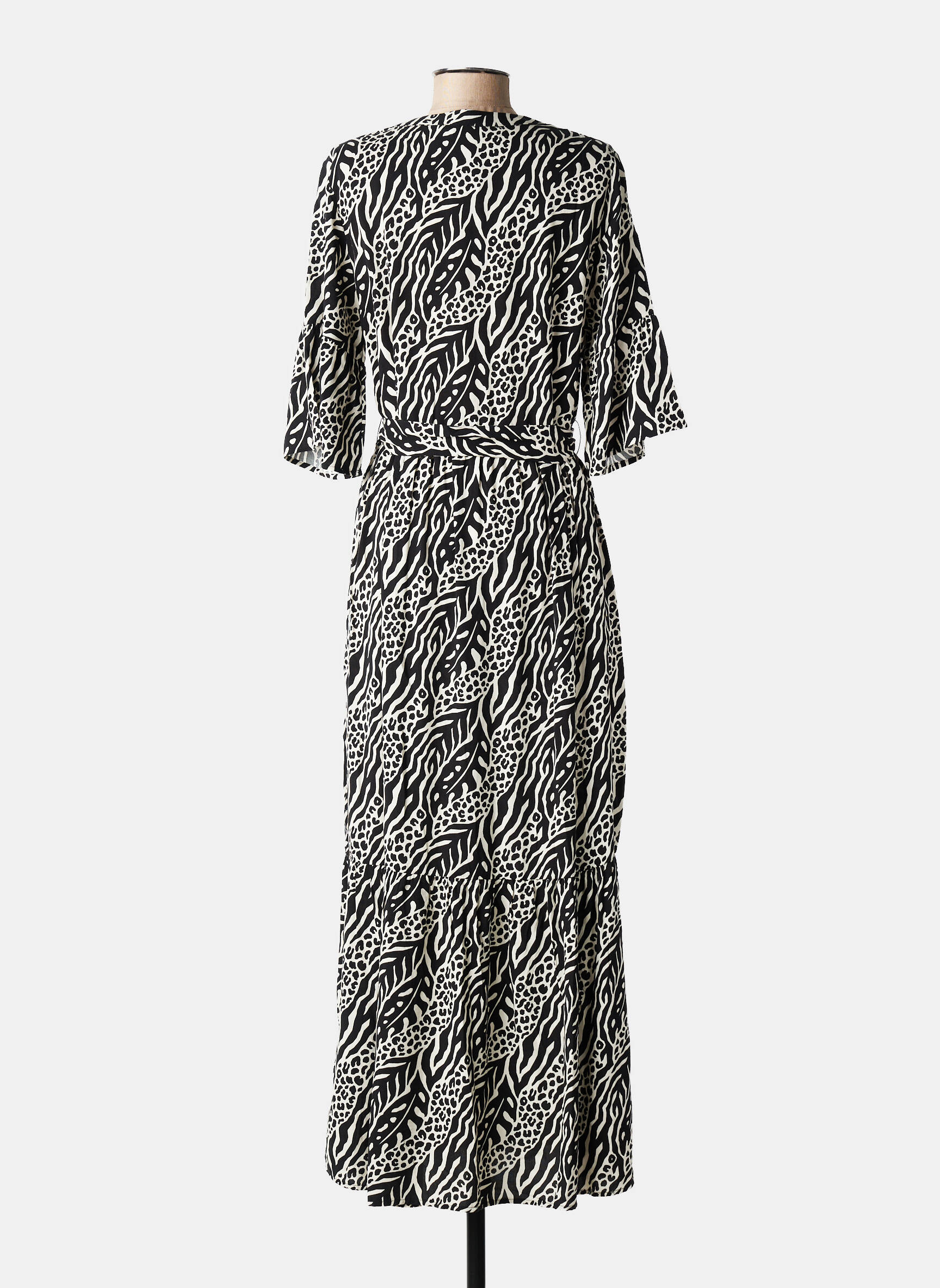 Rochie lungă mâneci scurte mâneci scurte negru B.YOUNG femeie