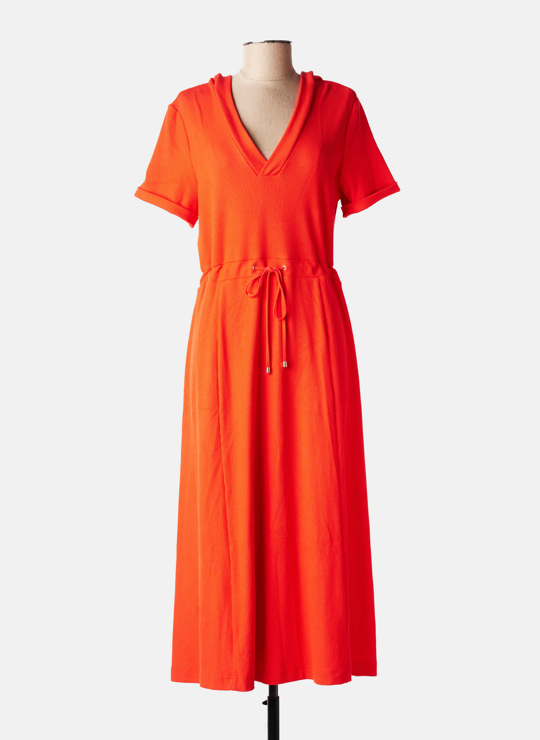Rochie lungă mâneci scurte mâneci scurte portocalie I.CODE (By IKKS) femeie
