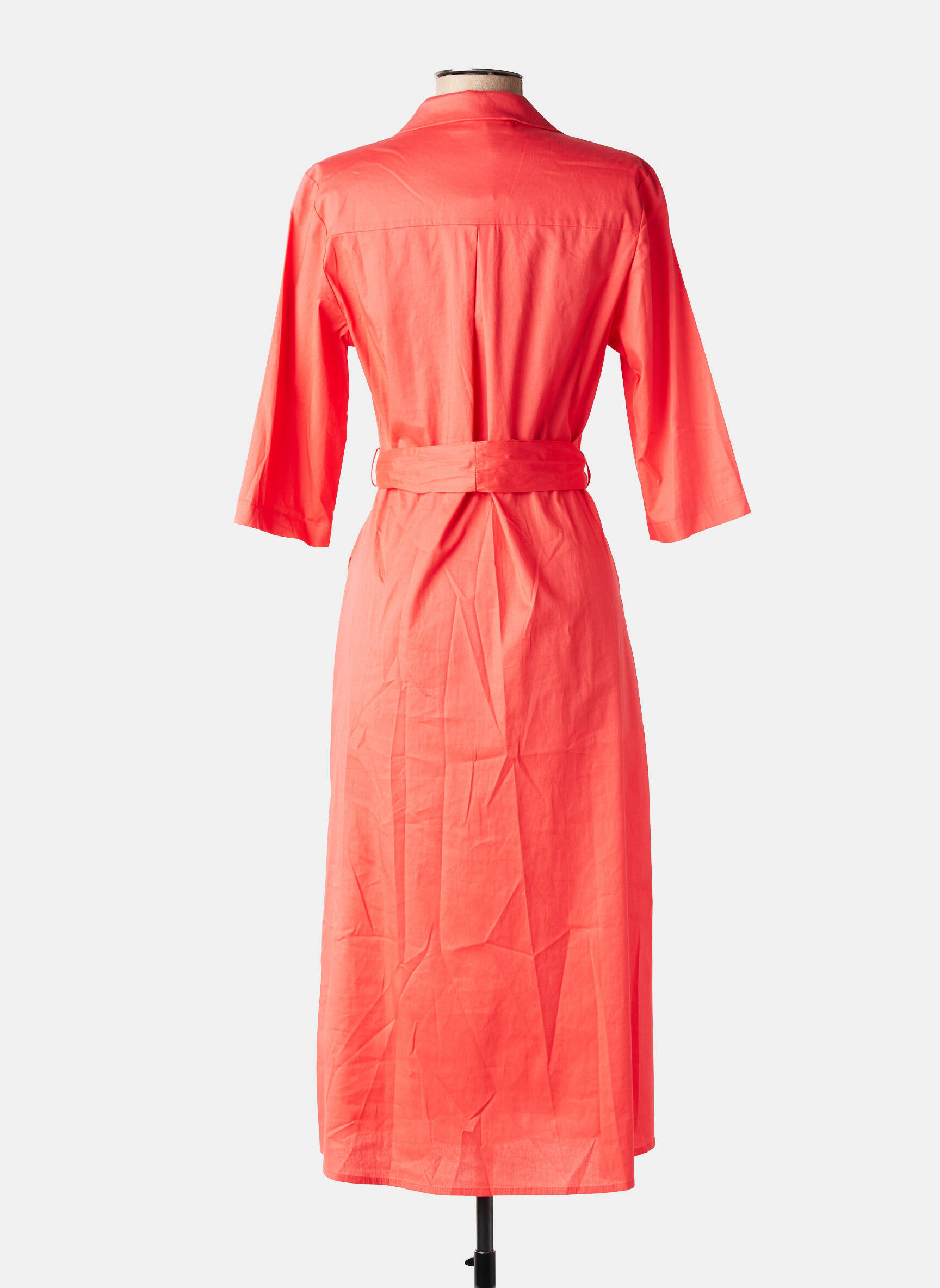 Rochie midi mâneci 3/4 mâneci 3/4 roz SIGNE NATURE femeie