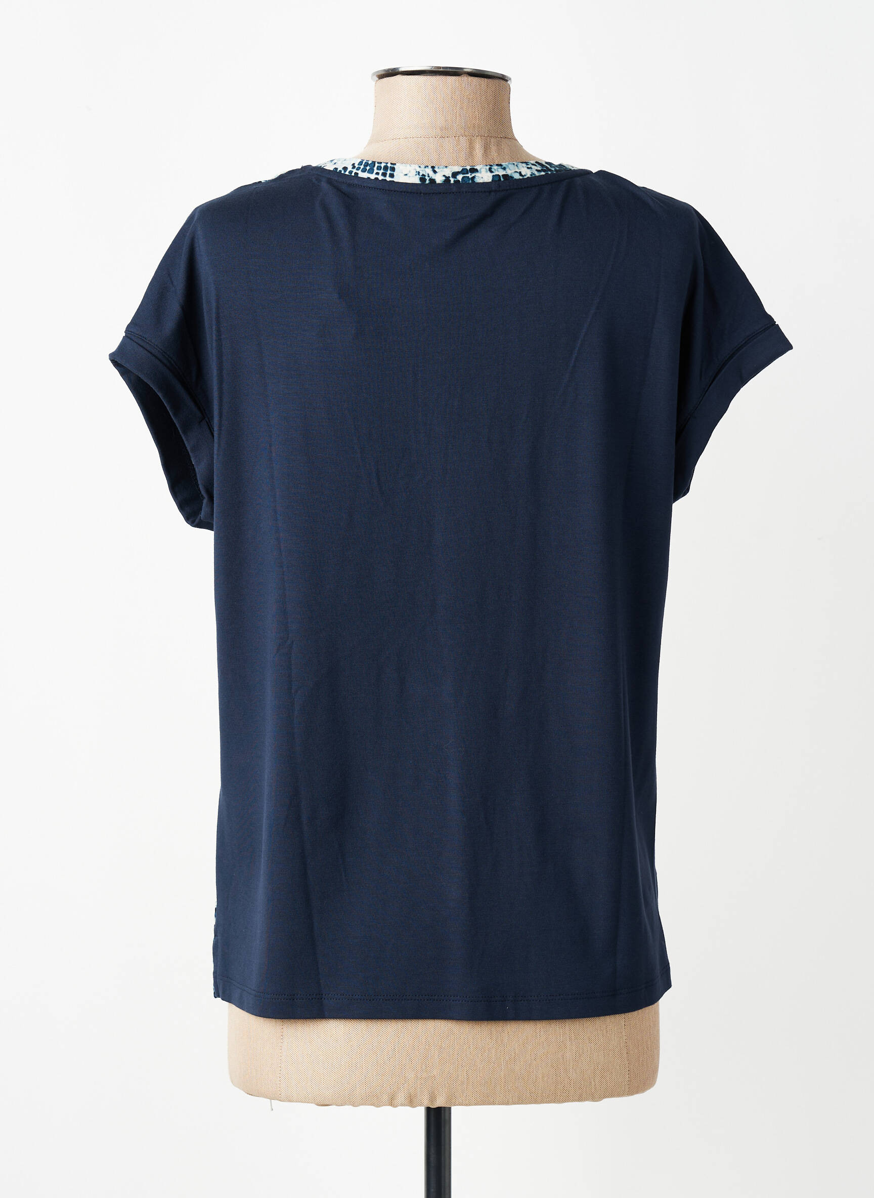 Tricou guler în v mâneci scurte albastru STREET ONE femeie