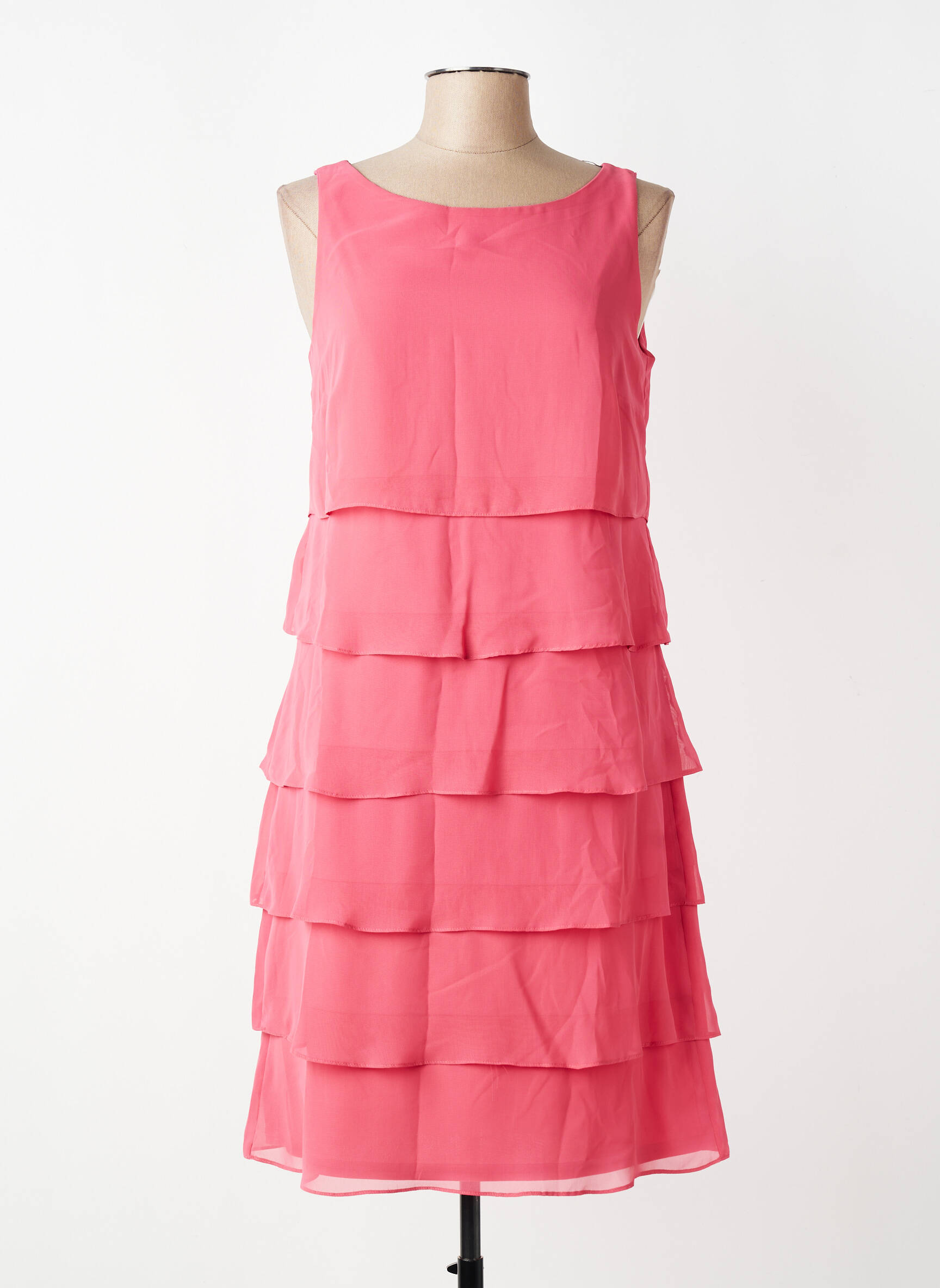 Rochie midi croială fluidă fără mâneci roz VERA MONT femeie