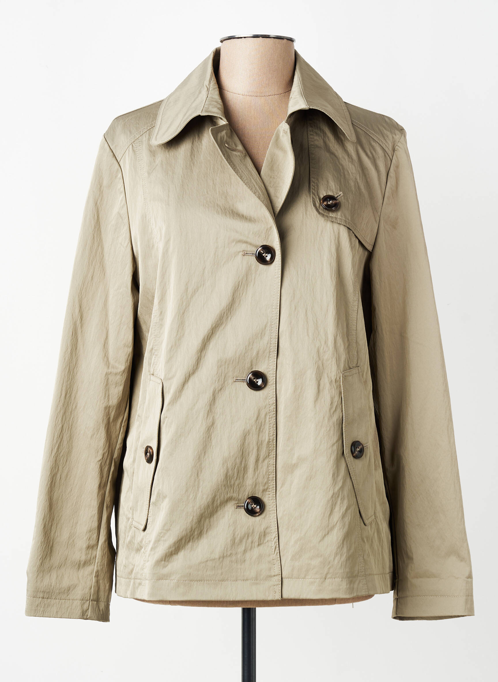 Trench buzunare fără glugă verde BETTY BARCLAY femeie