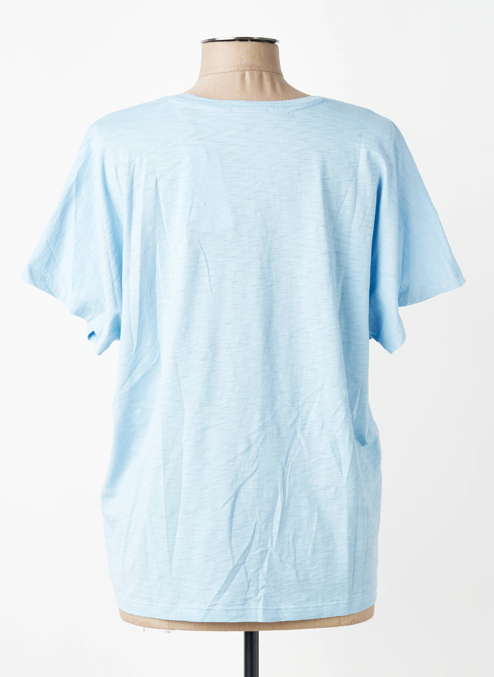 Tricou guler în v mâneci scurte albastru ANONYM APPAREL femeie
