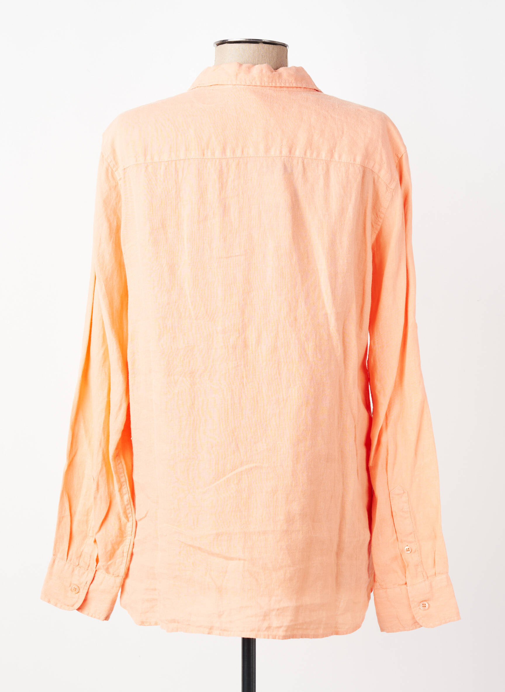 Cămașă țesătură crep mâneci lungi portocalie AMOUR femeie