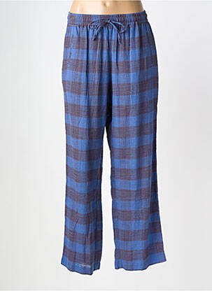 Pantalon larg țesătură crep albastru HOD femeie