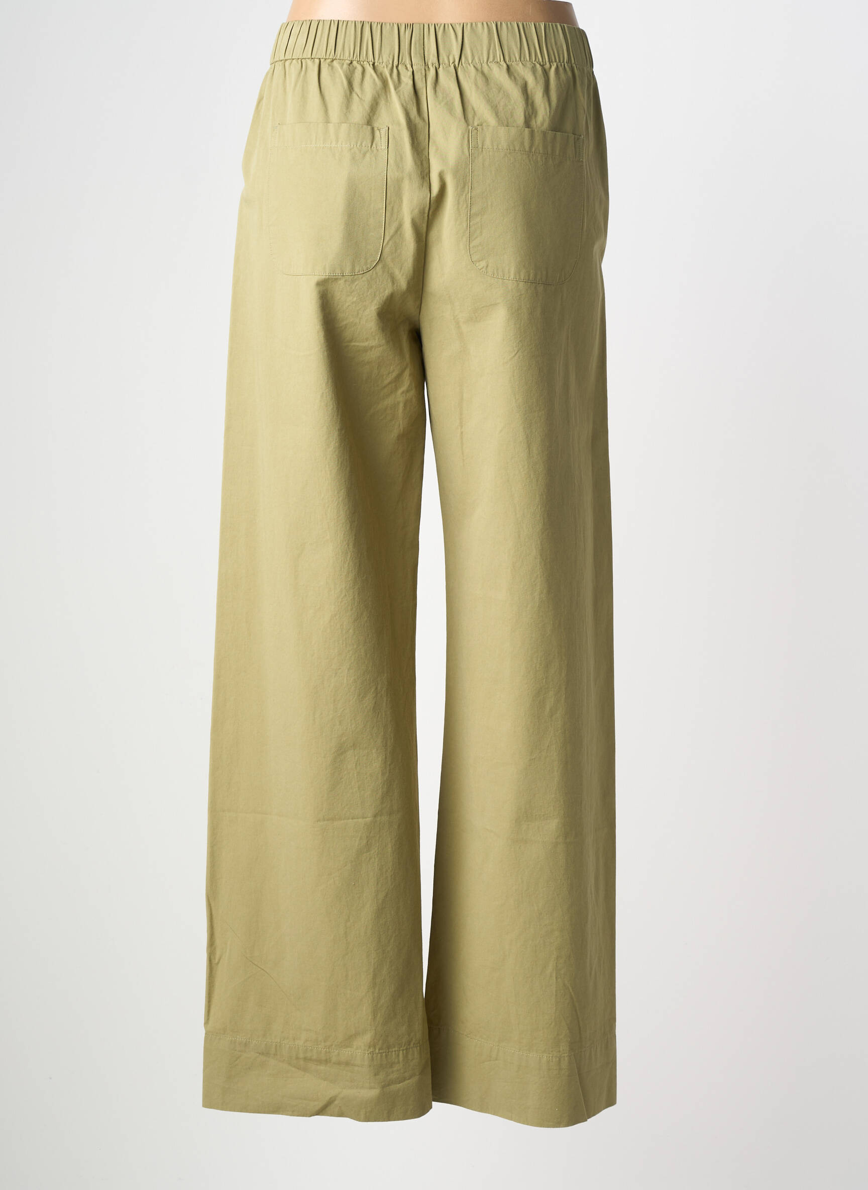 Pantalon larg țesătură poplin mărime normală verde JC.SOPHIE femeie