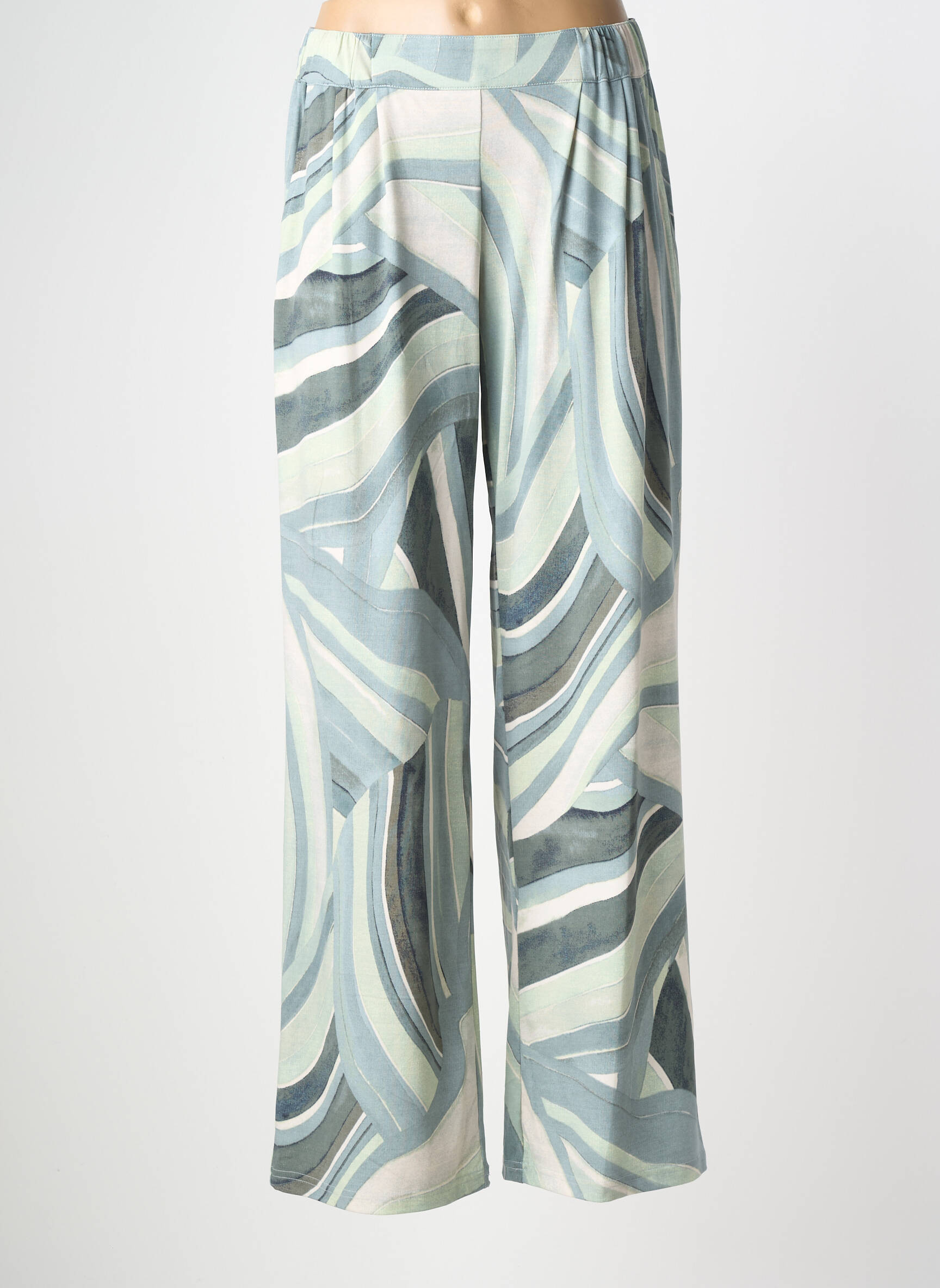 Pantalon larg țesătură poplin mărime normală verde BETTY BARCLAY femeie