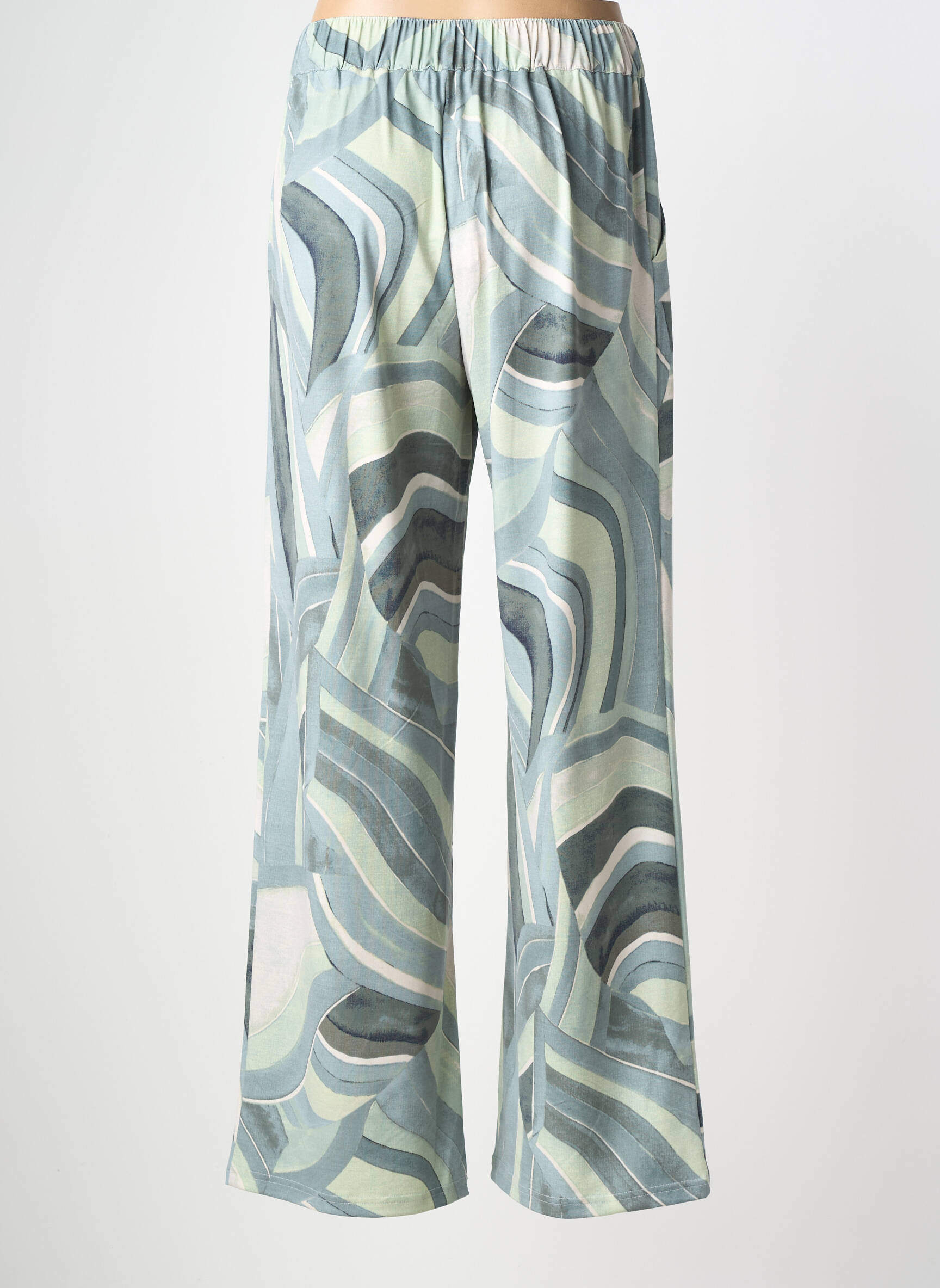 Pantalon larg țesătură poplin mărime normală verde BETTY BARCLAY femeie