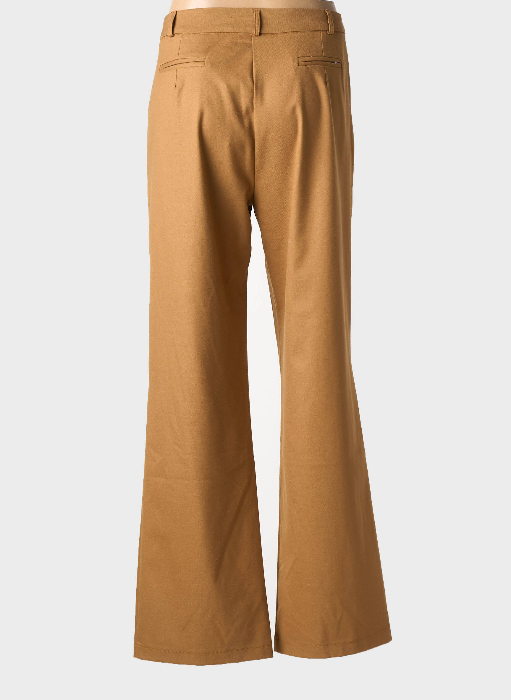 Pantalon larg țesătură poplin mărime normală maro LA PETITE FRANCAISE femeie