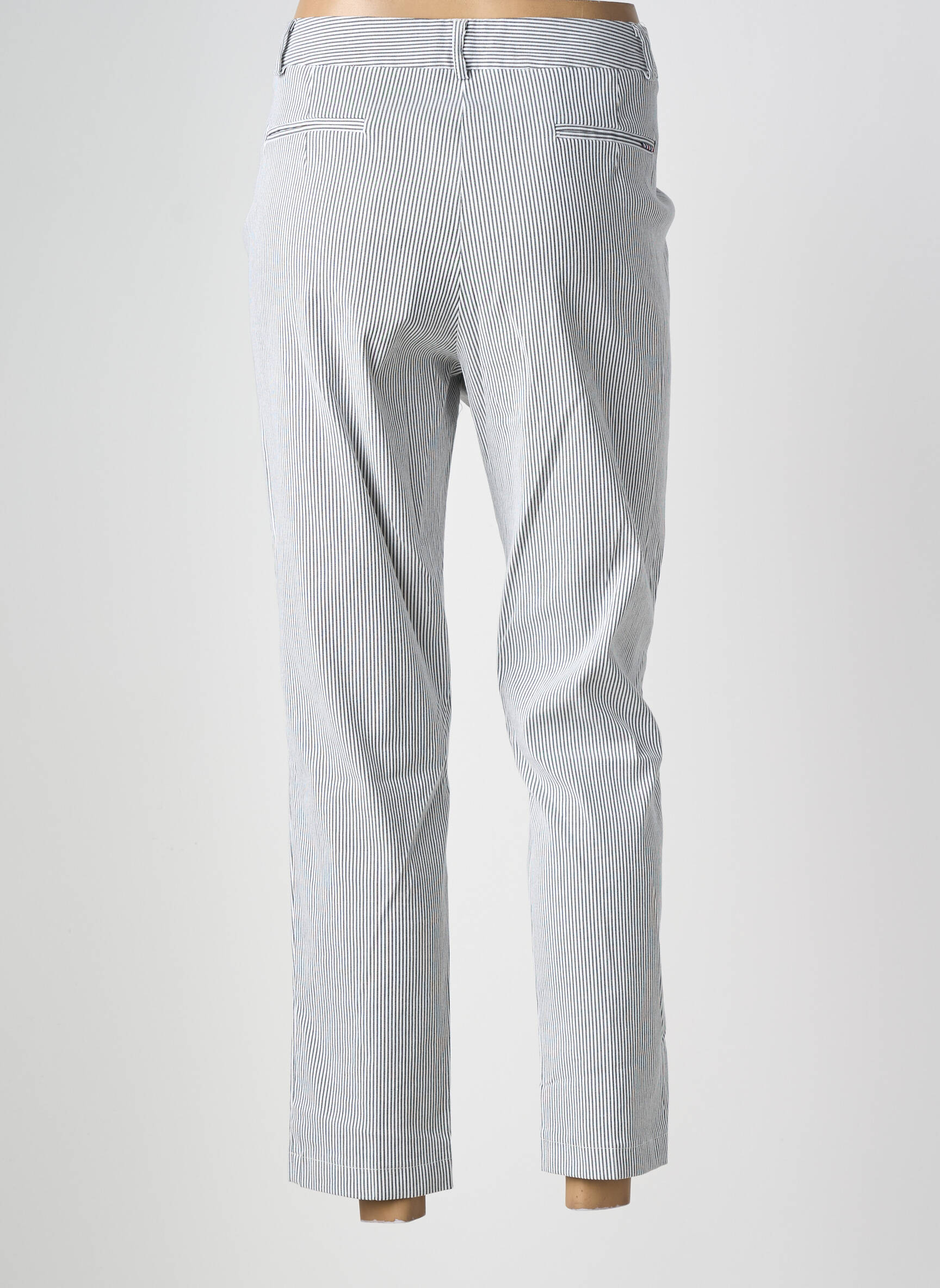 Pantalon chino închidere cu fermoar sub clapetă cu cârlig mărime normală gri LA PETITE FRANCAISE femeie