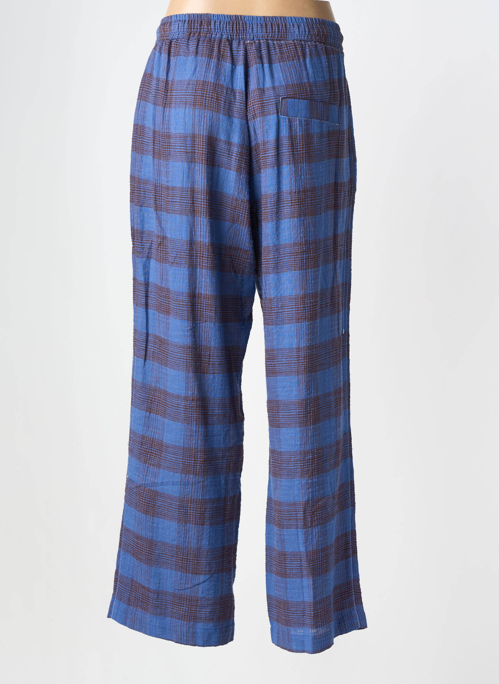 Pantalon larg țesătură crep albastru HOD femeie