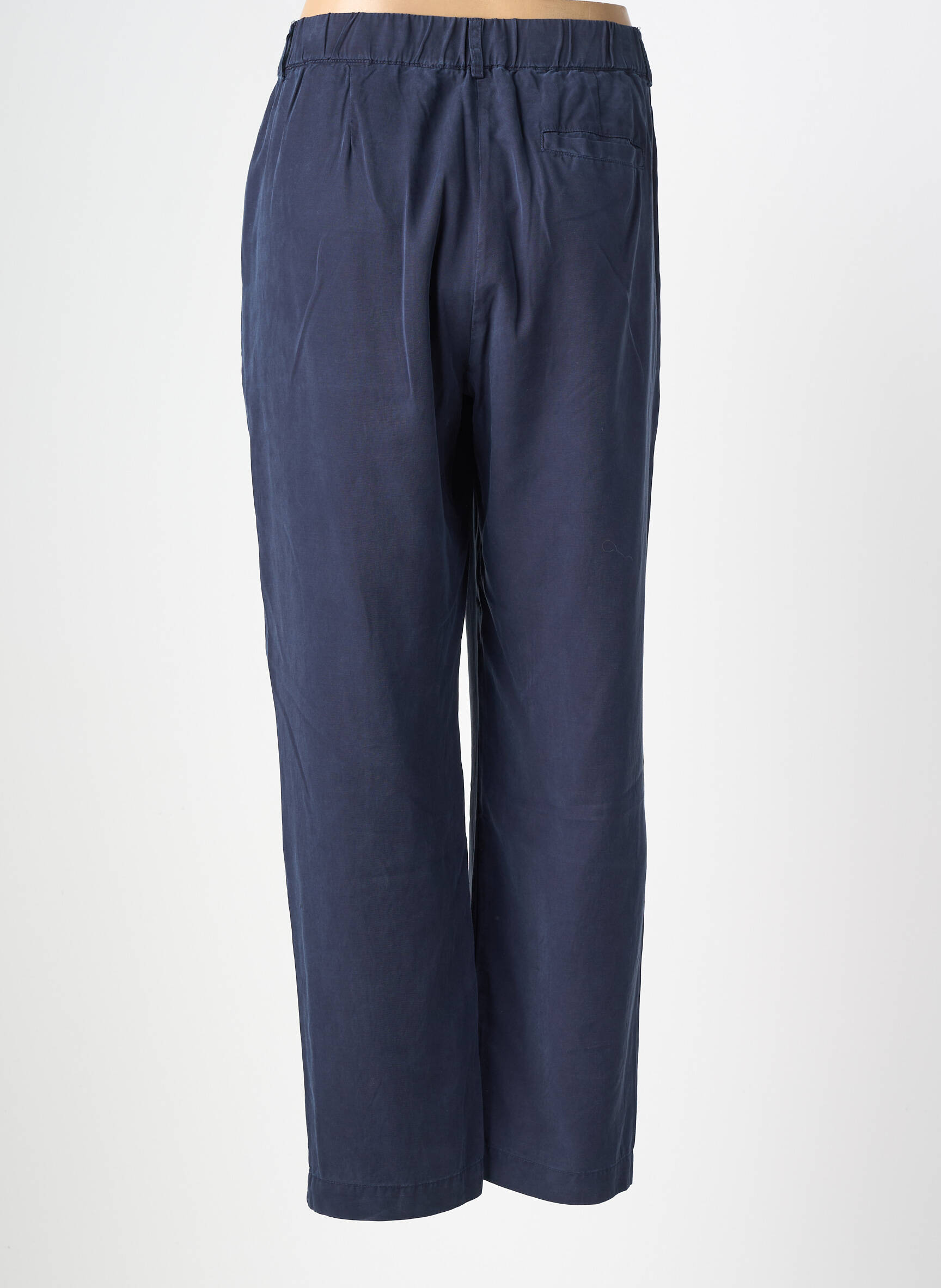 Pantalon chino țesătură poplin mărime normală albastru NICE THINGS femeie