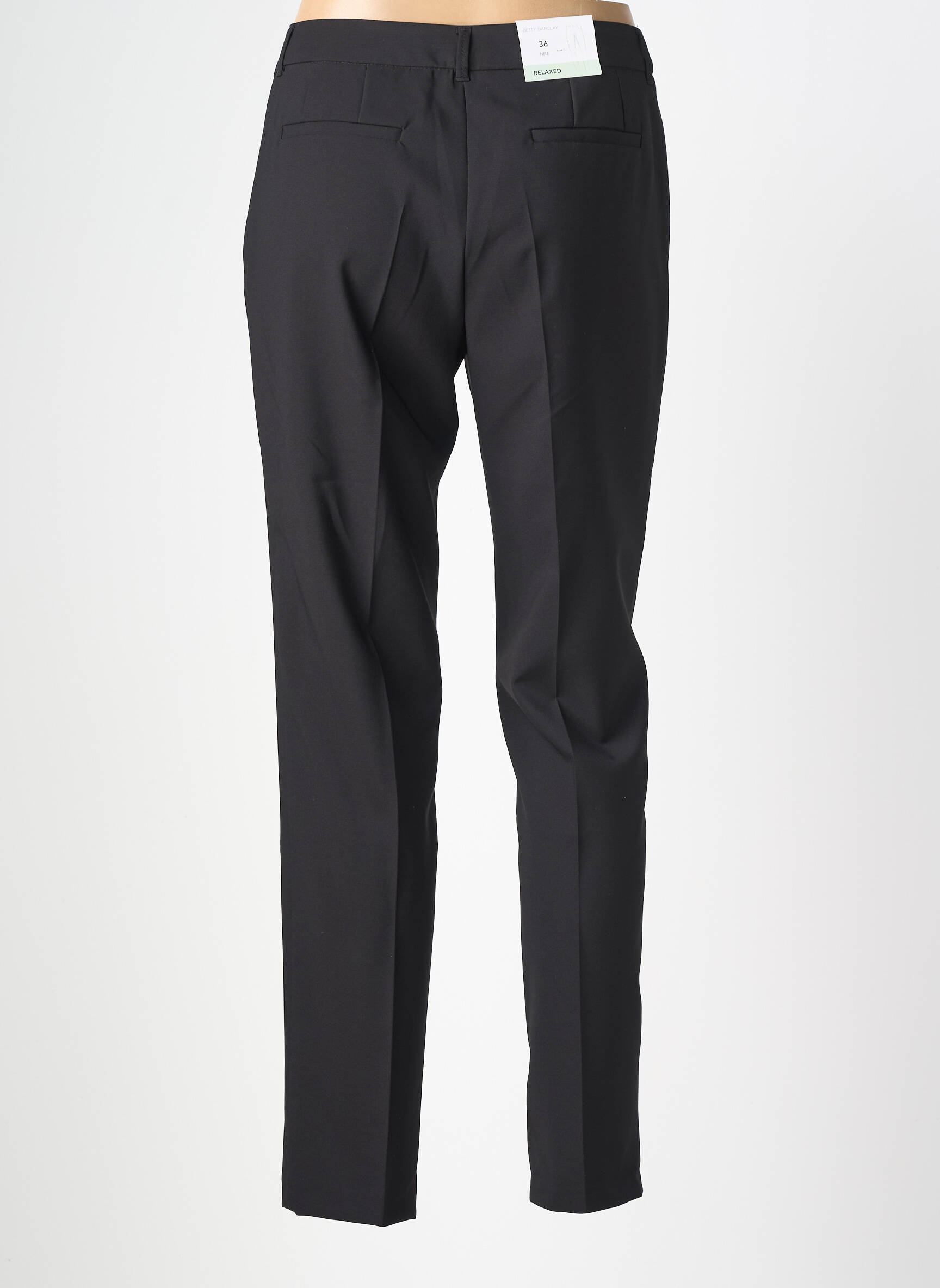 Pantalon chino țesătură poplin mărime normală negru BETTY BARCLAY femeie