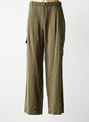 Pantalon drept talie elastică mărime normală verde LA PETITE FRANCAISE femeie