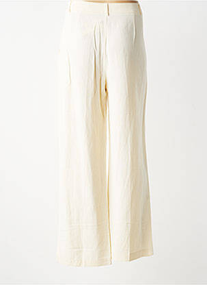 Pantalon larg închidere cu fermoar sub clapetă cu nasturi mărime normală bej NICE THINGS femeie