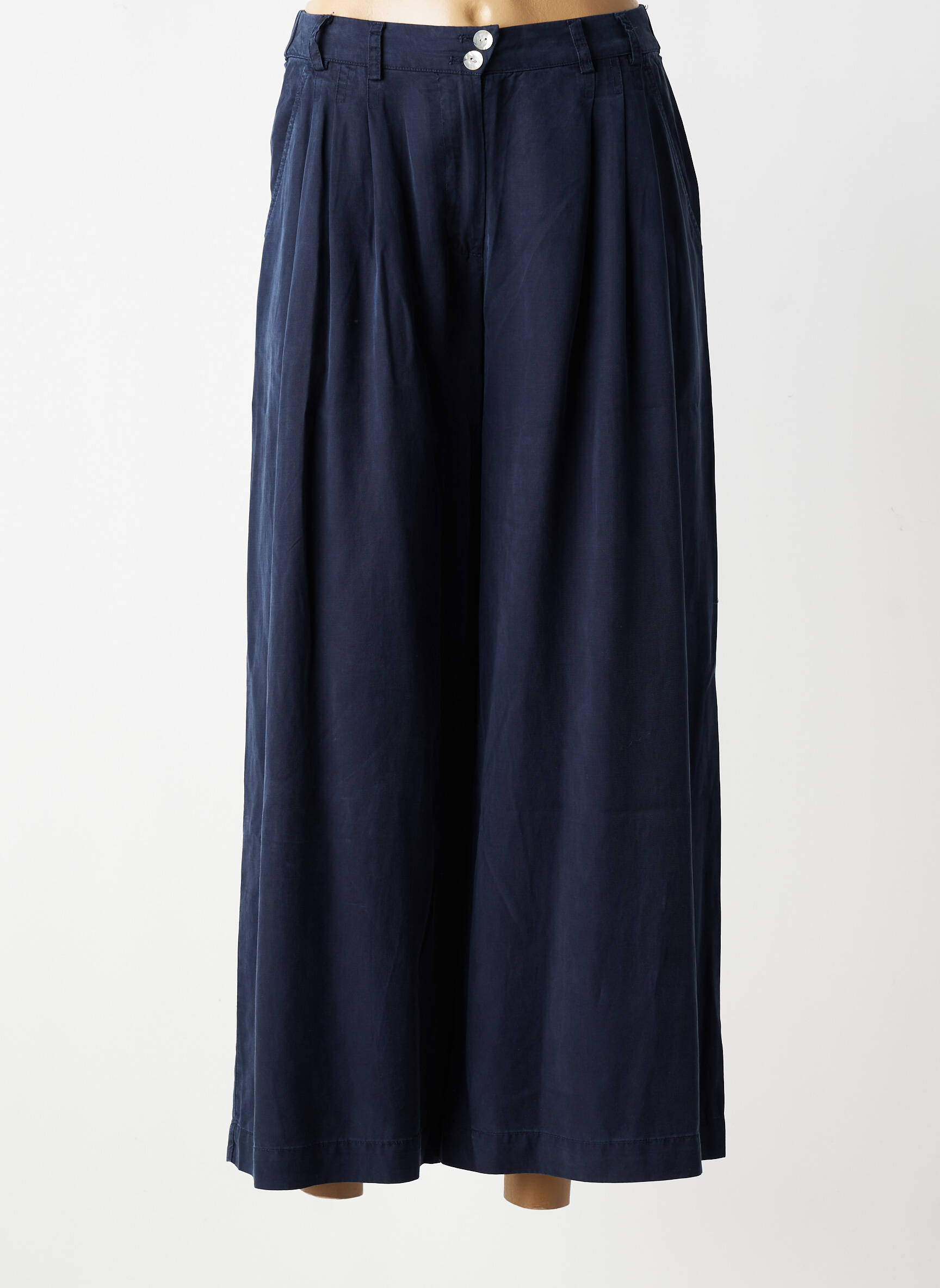 Pantalon 7/8 talie elastică mărime normală albastru NICE THINGS femeie