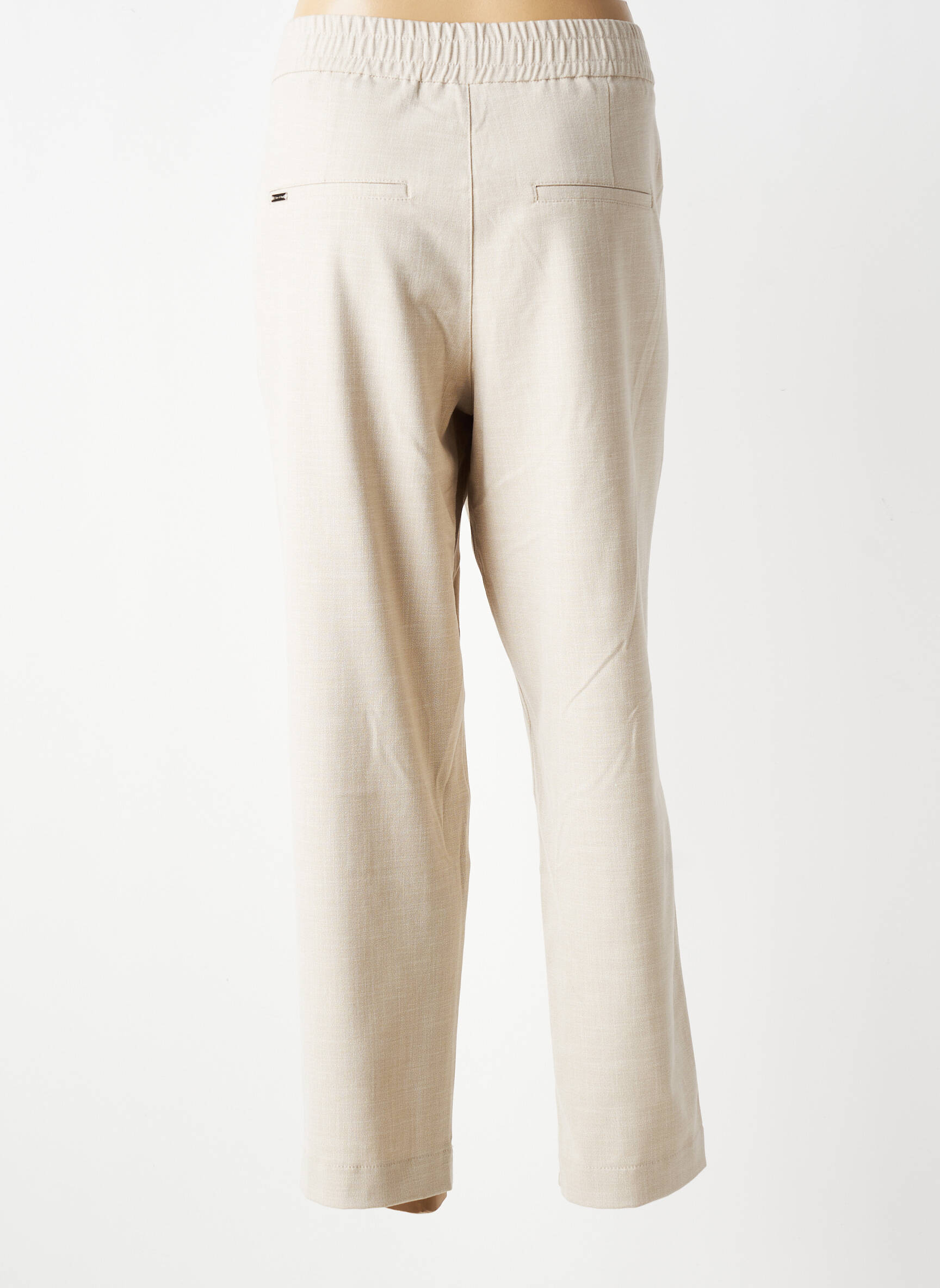 Pantalon 7/8 talie elastică mărime normală bej STREET ONE femeie