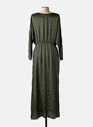 Rochie lungă imprimeu fantezie mâneci lungi verde GRACE & MILA femeie