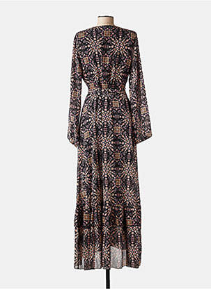 Rochie lungă imprimeu floral mâneci lungi negru MOLLY BRACKEN femeie